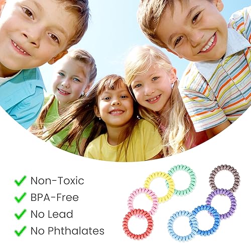 Miniatura 6 de Pulseras sensoriales masticables para niños y niñas, paquete de 8 pulseras elásticas de bobina para niños con autismo, TDAH, SPD o necesidades