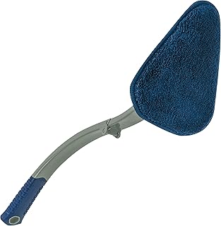 S&T INC. Car Window Windshield Cleaning Tool for Home and Auto Glass and Mirrors, Includes Collapsible Handle and 3 Reusab...