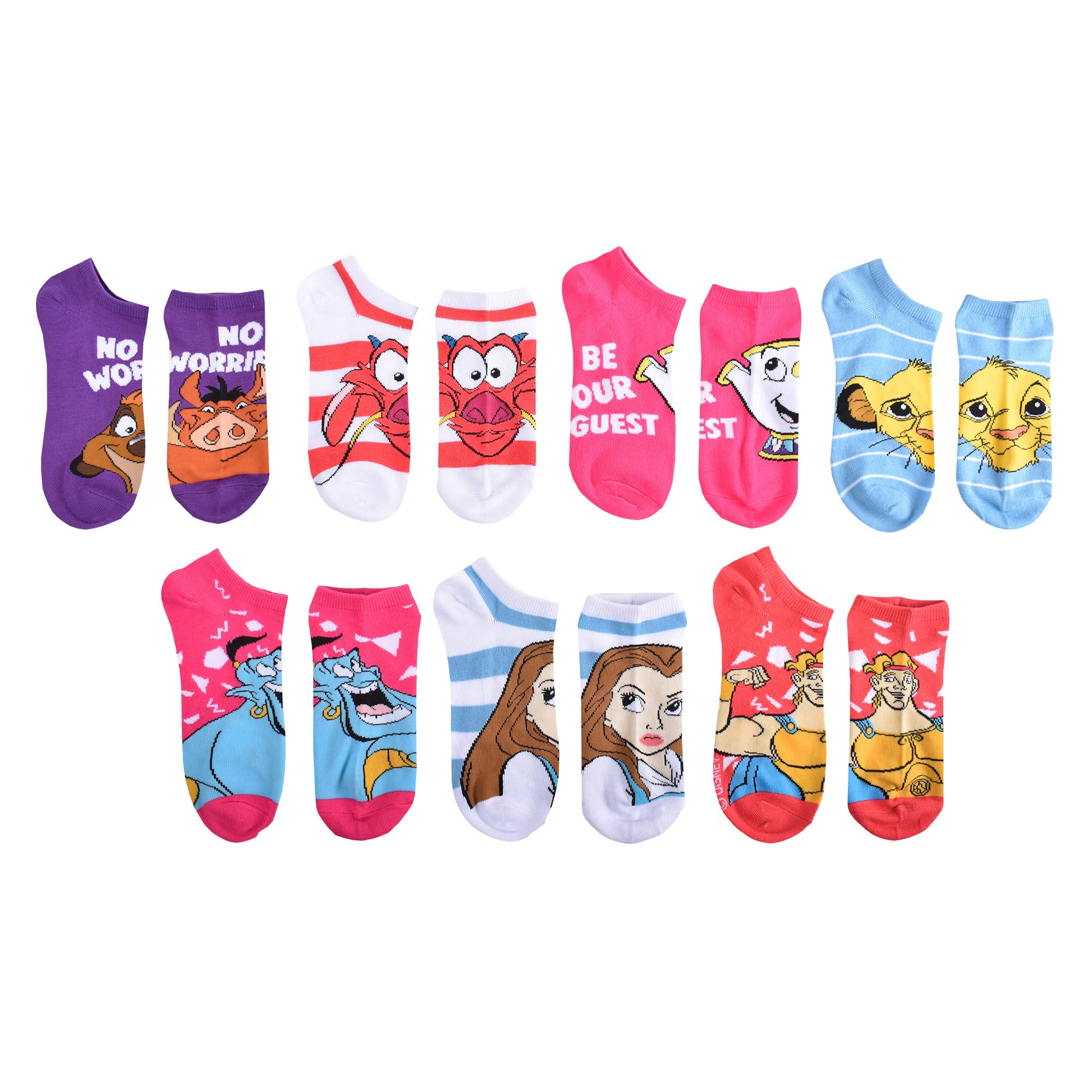 Disney Women's No Show Socks No Show Socks (pack of 7)
