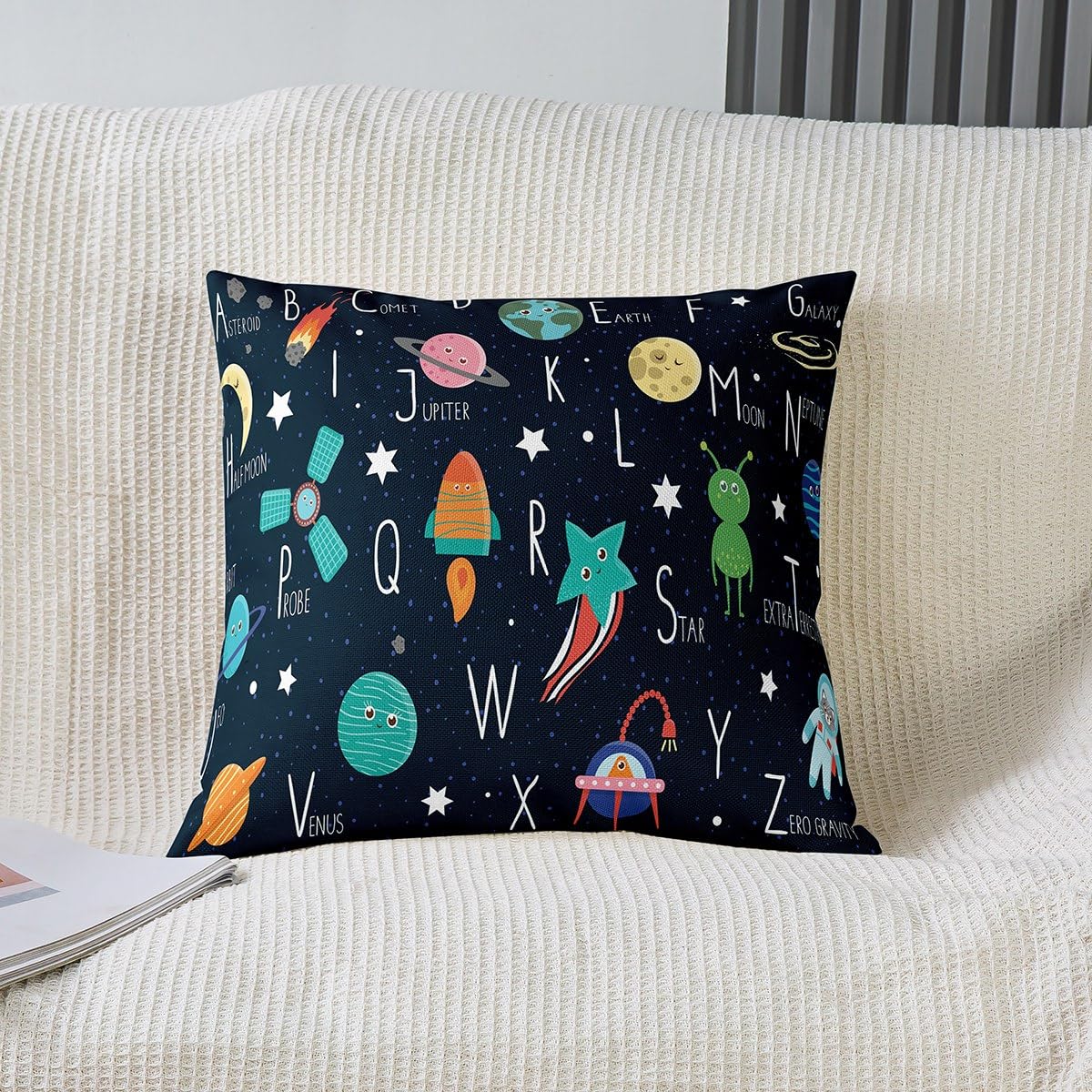 Fodere Cuscini ABC Colorate - Set 2 Pezzi 50x30cm Cotone Per Casa