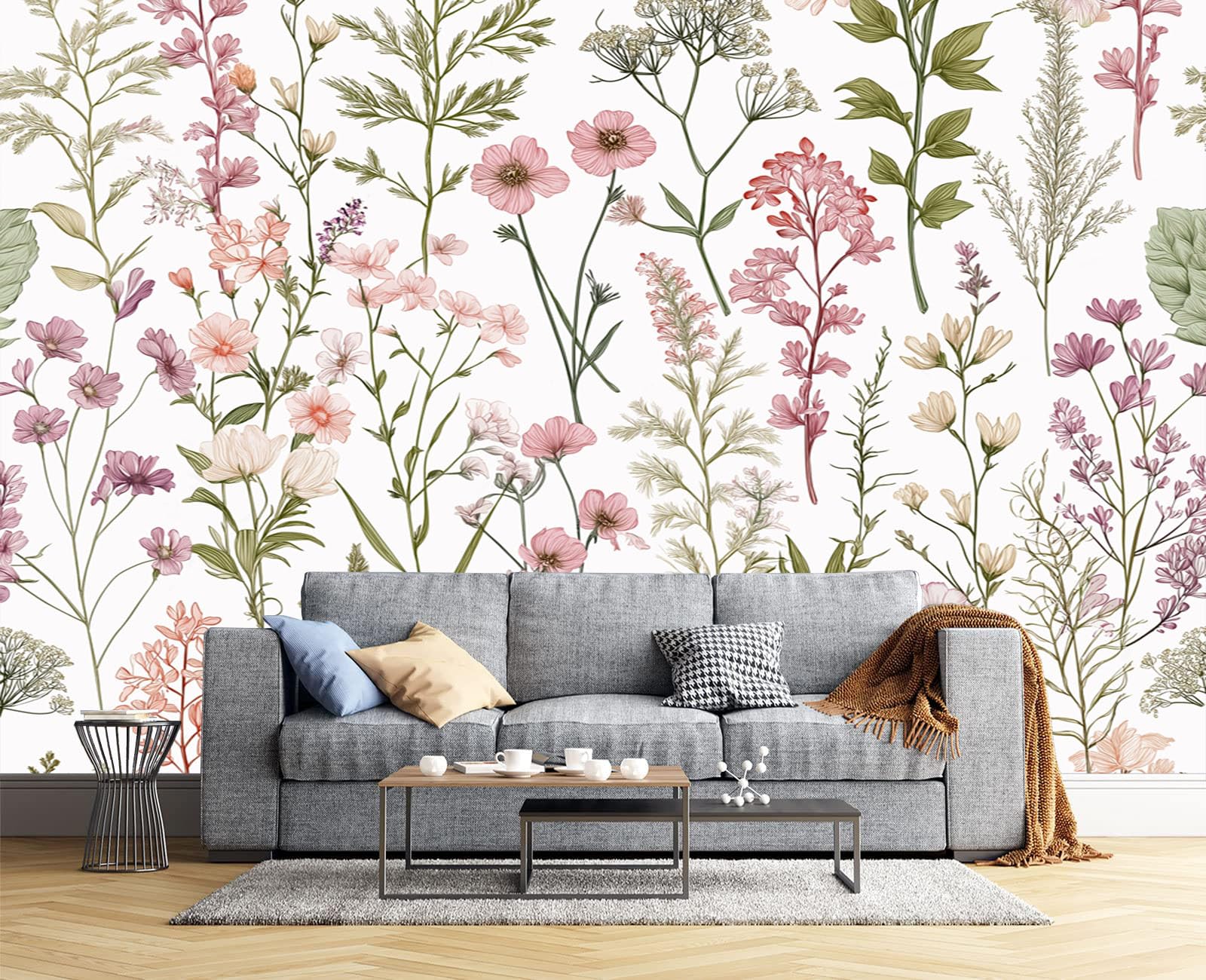 Papier peint panoramique fleurs sauvages 400x280 grand format intissé et durable