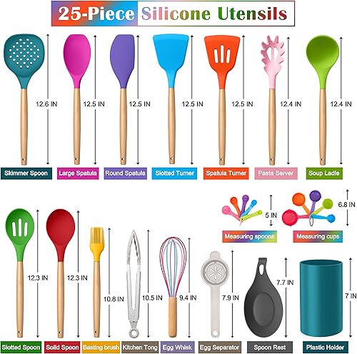 Miniatura 2 de E-far Juego de utensilios de cocina coloridos de 25 piezas