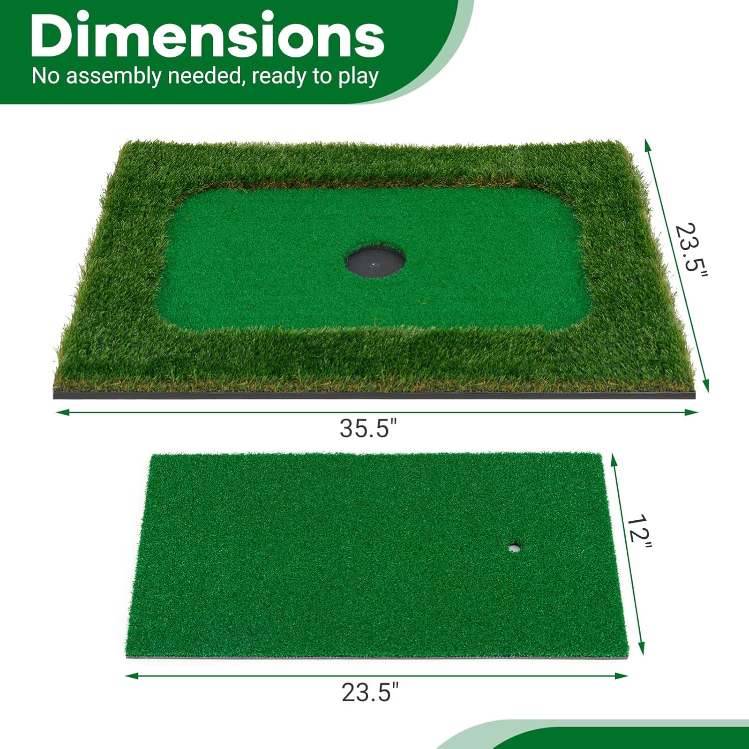 ULTIMATE Floating Golf Green for Pool, Floating Chipping Green Mat w/Hitting Mat, Golf Balls, Flag and Tee for Golf Practice, Golf Putting Mat for Golf Game