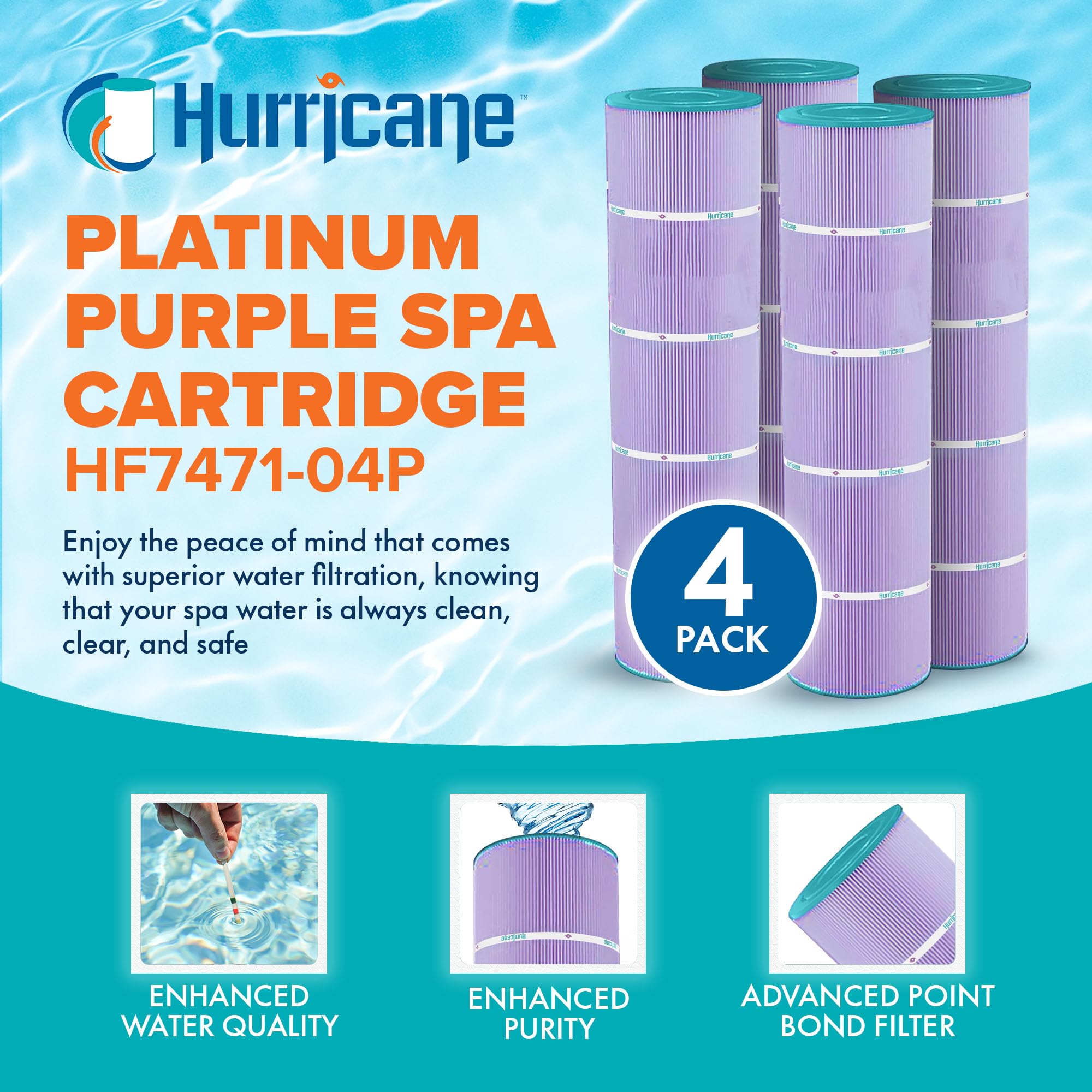 Amazon.com : Hurricane Filters 4 Pack HF7471-04P Platinum Purple
