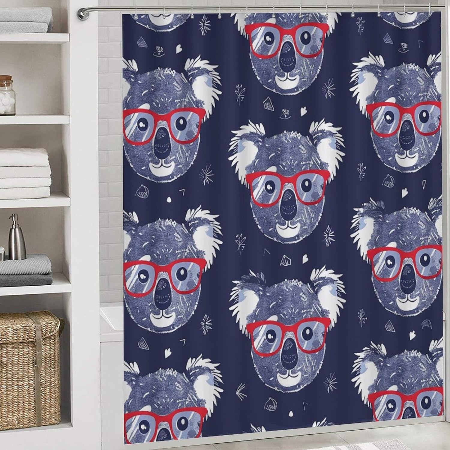 Four Piece Bathroom Set with Toilet Lid Cover and Non-Slip Rugs Minimalist Shower Curtain for Bathroom Set