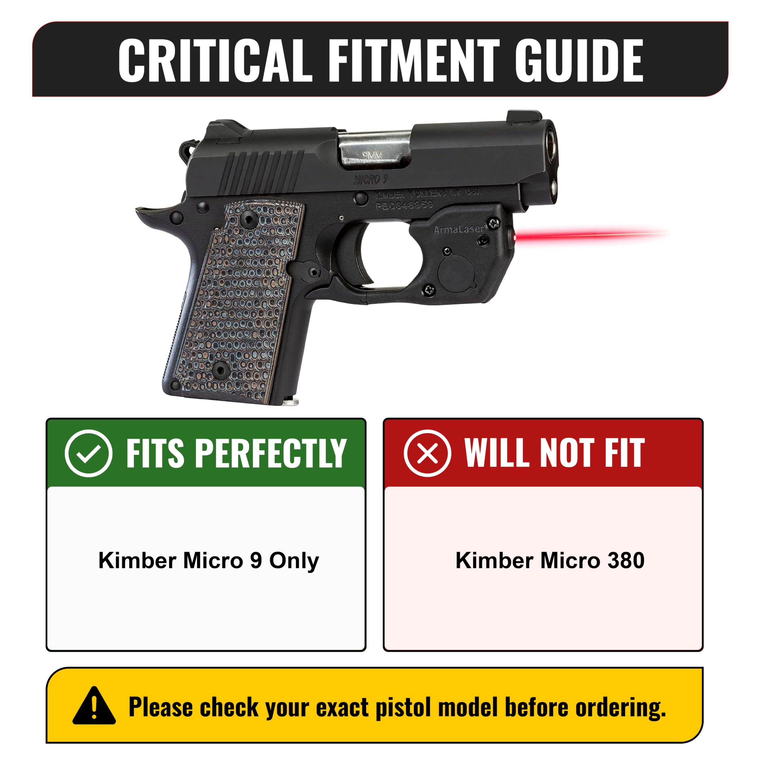 Amazon.com : ArmaLaser TR33 Designed to fit Kimber Micro 9 Super