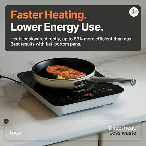 Miniatura 8 de TUCO Portable Induction Cooktop Burner Hot Plate Electric Stove with Shatter-Proof Ceramic Glass, LCD Sensor Touch, ETL Certified, 20 Cooking Modes,