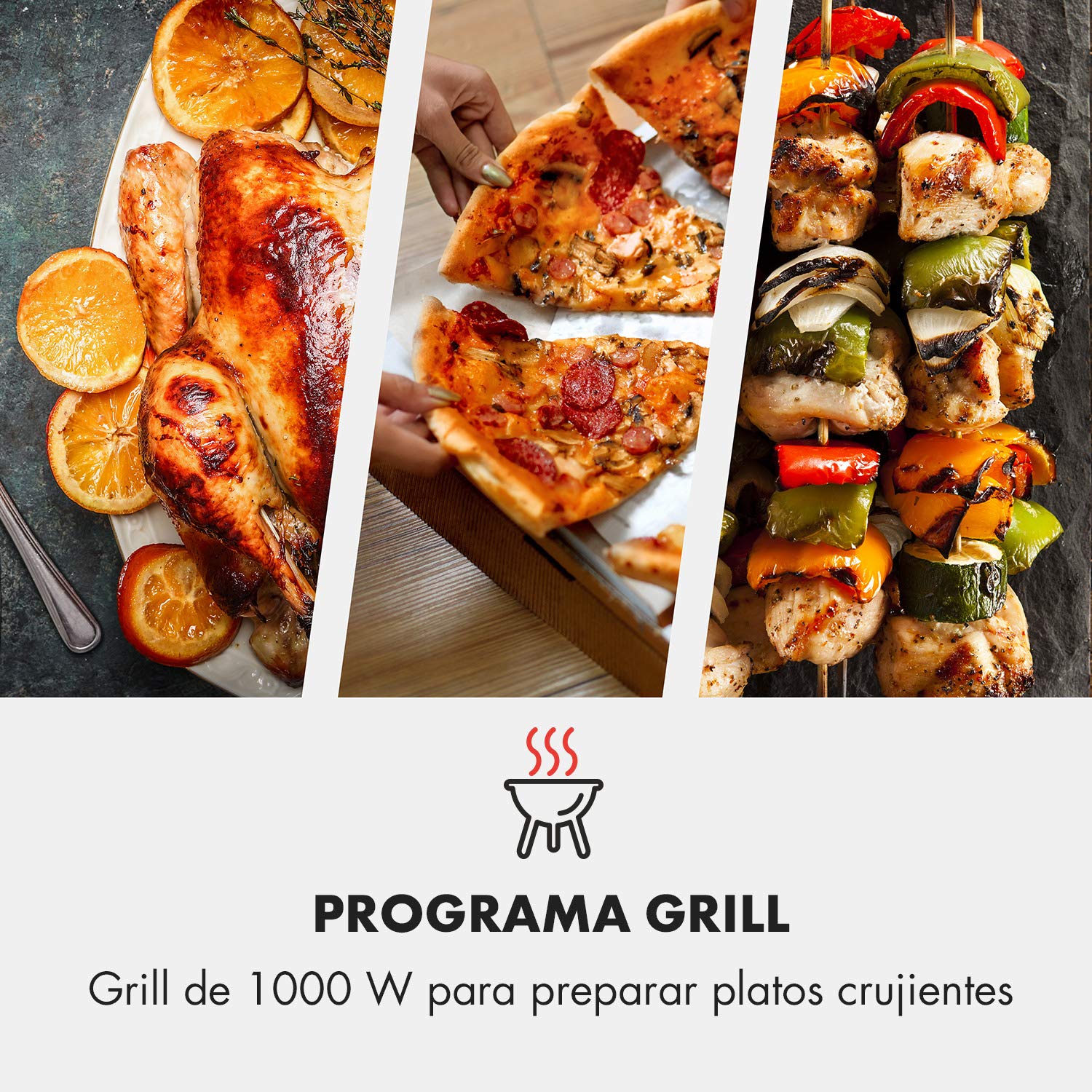 Klarstein Victoria 20 - Microondas, Diseño retro, 20 litros, Microondas de 800 W/Función grill de 1000 W, 3 funciones predeterminadas, Acero inoxidable, Incluye marco para montaje, Marfil