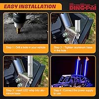 Vista 57 de Luces LED para látigo con bandera, antena de seguridad, lámpara de látigos con bandera para cuatrimotos, UTV, todoterreno, duna de arena, Buggy RZR