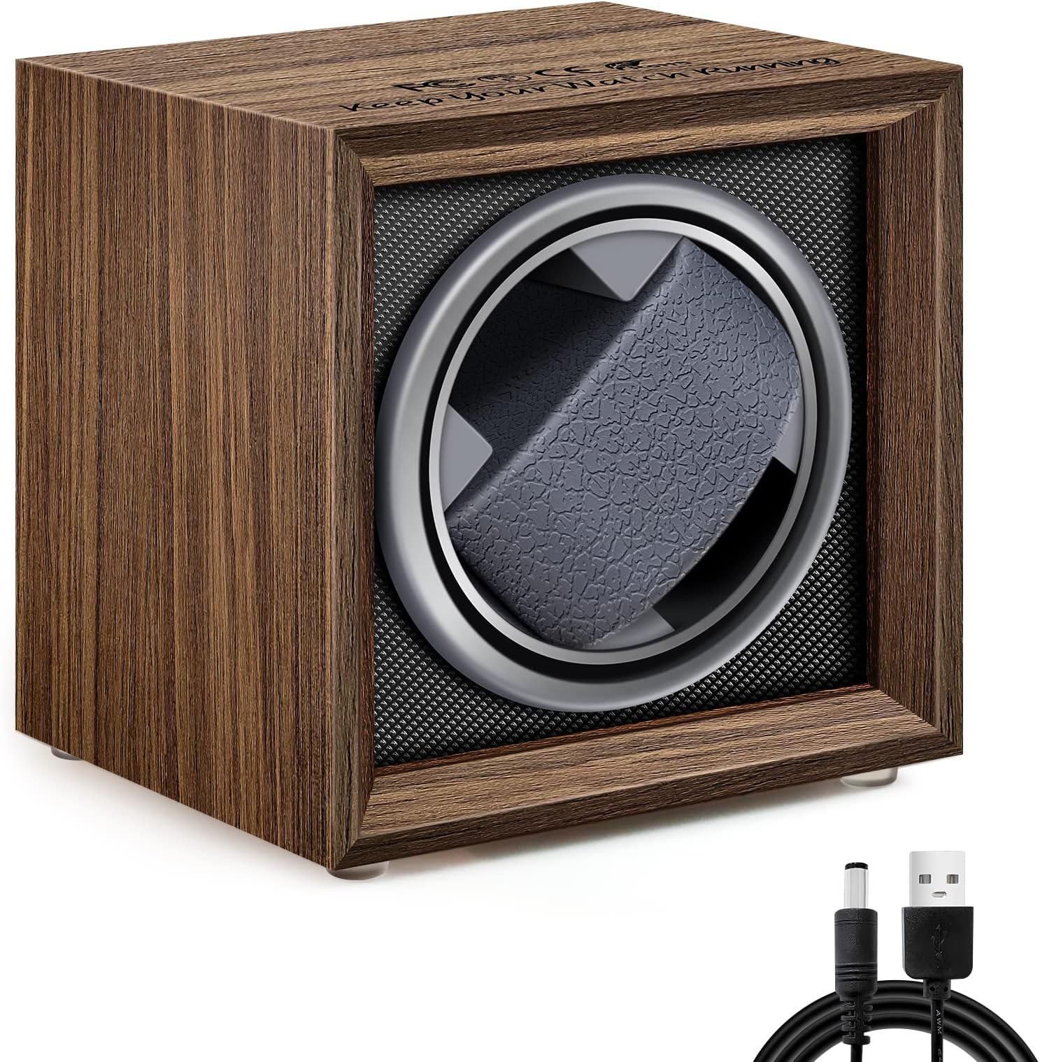 Automatic Watch Winder Box Automatic Watch Winder Watch Winder with Quiet Motor Watches Movement Device Watch Turner Mainspring Wooden Watch Winder USB Powered Black
