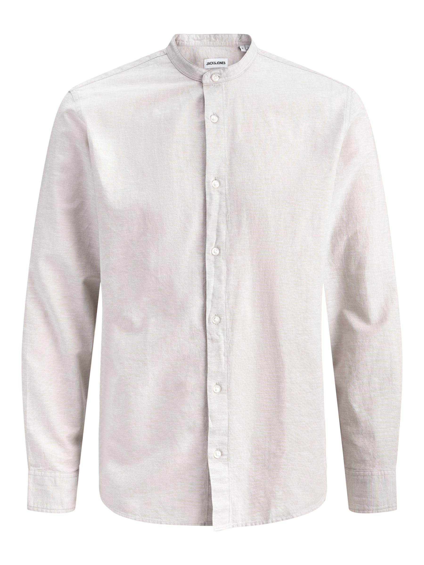 Jjebreeze Linen Blend Band Shirt L Pls - Plus Size