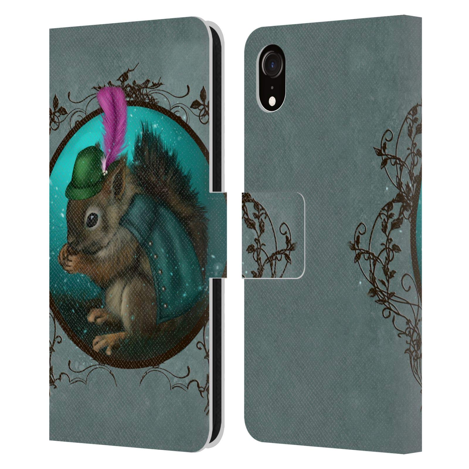 Funda iPhone XR tipo libro evita arañazos pantalla diseño ardilla 7