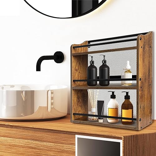 Miniatura 7 de Klxuyuo Soporte de pared para tarros de especias y condimentos, 3 niveles grande para colgar en la pared, organizador de especias para armario de