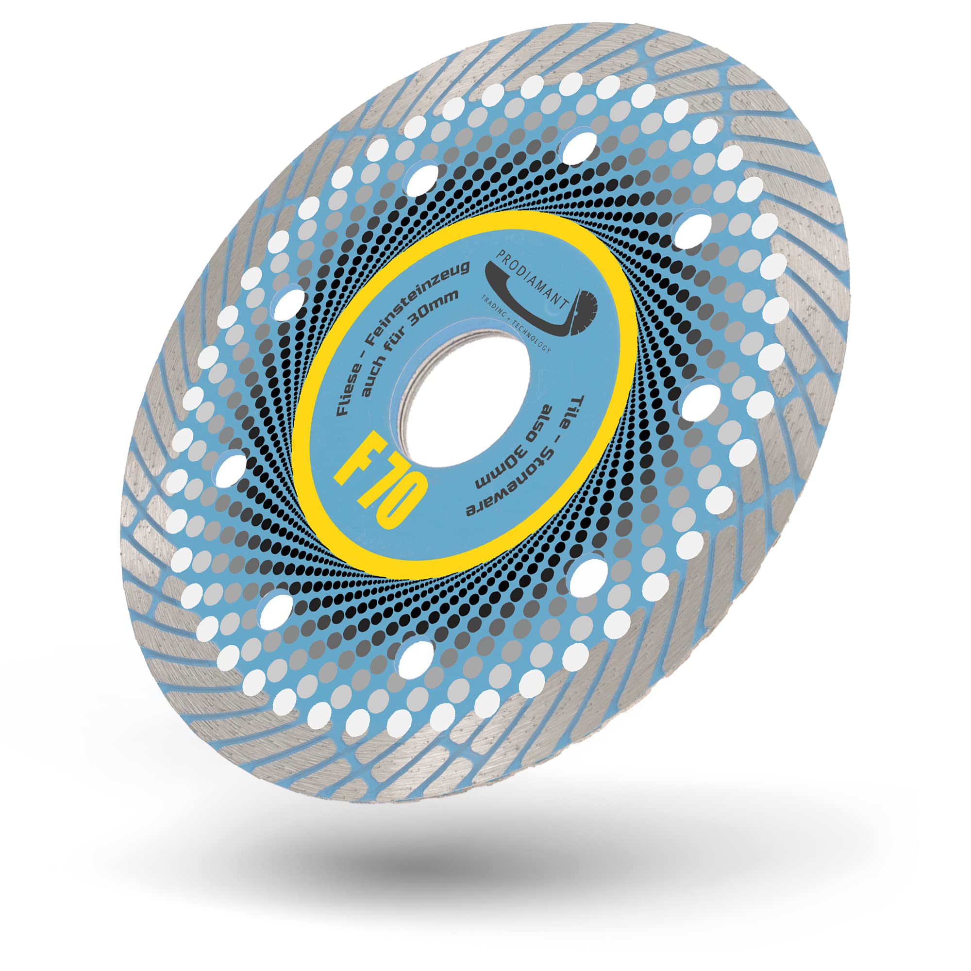 PRODIAMANT Disco de corte de diamante profesional premium F70 extra fino 115 mm x 22,2 mm, disco para baldosas de corte seco de hasta 3 cm