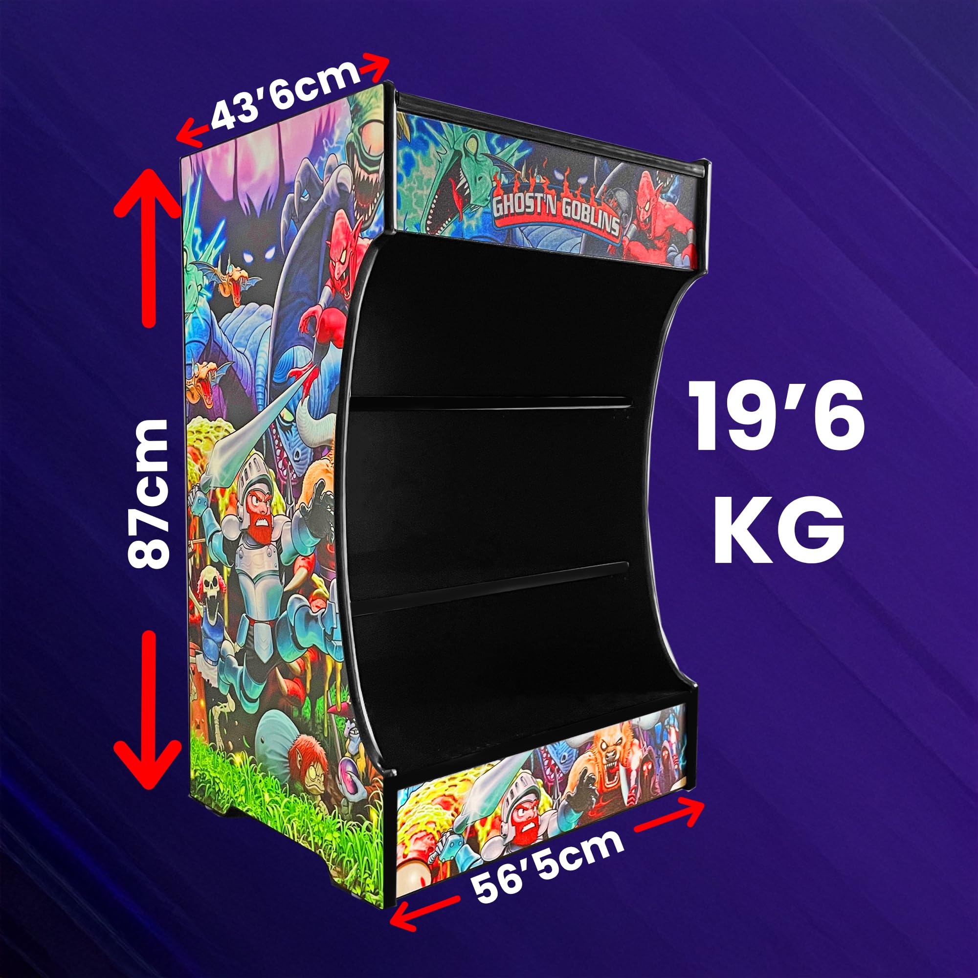 Pie Arcade Pedestal para Colocar tu Bartop_Arcade Recreativa Retro Encima, 87cm Alto x 56,5cm Ancho x 43,6cm Profundidad
