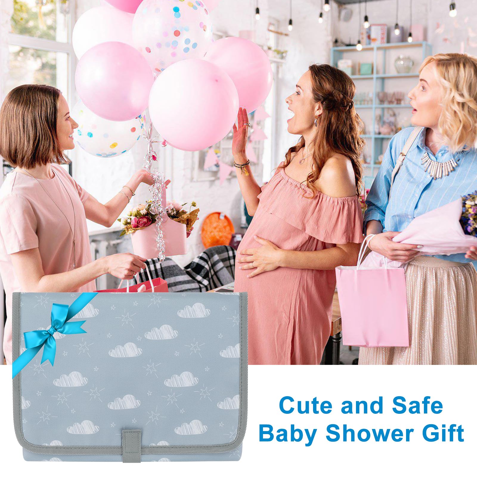 Accmor Cambiador de pañales portátil, impermeable, cambiador de pañales de viaje plegable para bebé, regalos esenciales para baby shower