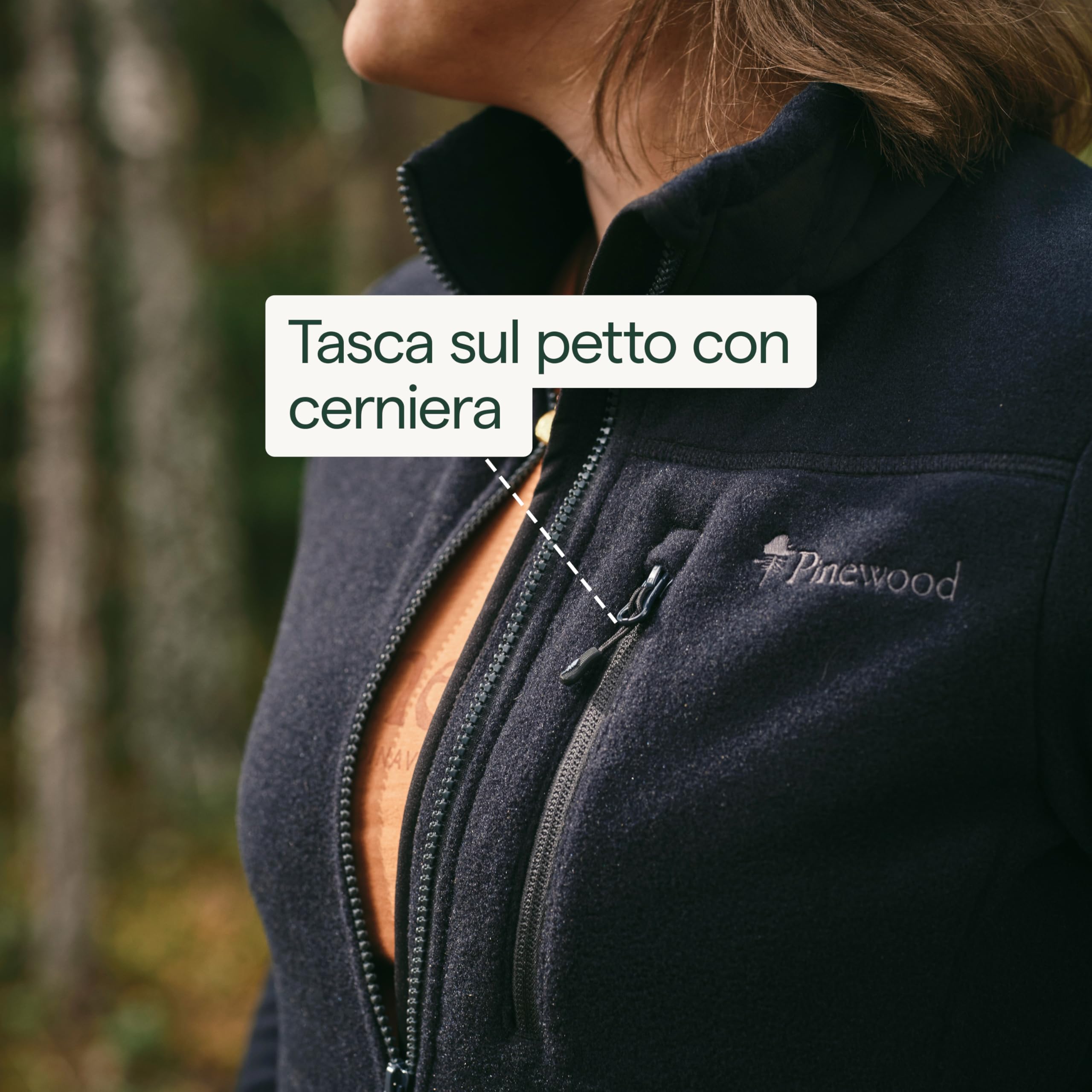 Pinewood Felpa Pile Donna con Zip, Realizzata al 100% con Materiali Riciclati, Ideale per Caccia e Attività All’aperto