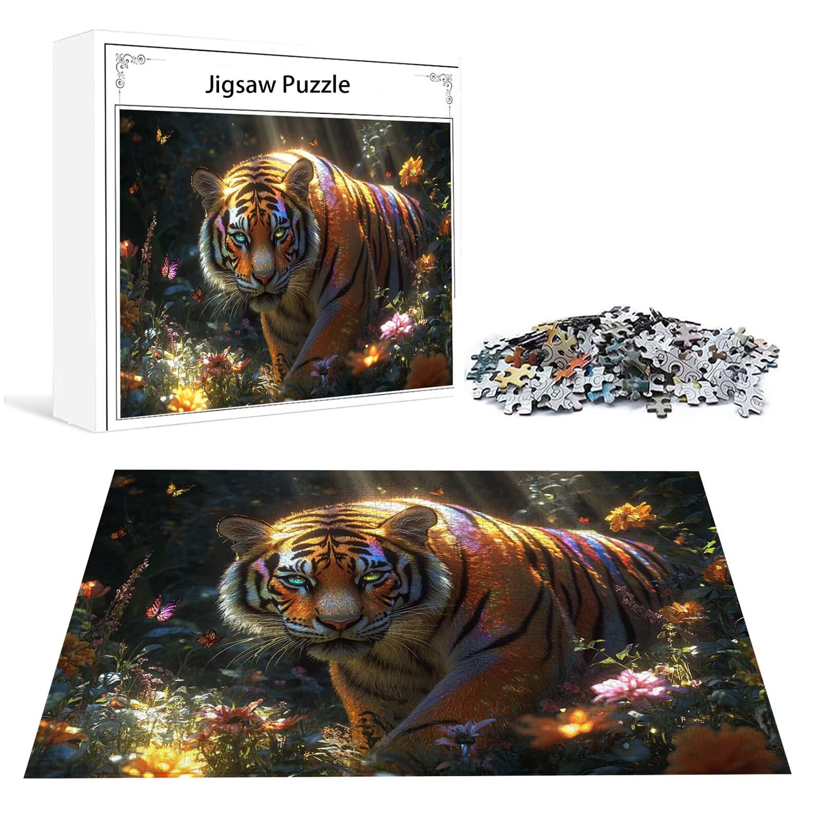 Puzzle 2000 Teile Erwachsene Tiger 100x70cm,2000pcs Klassische Puzzles Tier Anspruchsvoll Jigsaw Spielzeug Puzzlespiel Lernspiel Impossible Holzpuzzle Geeignet für alle Altersgruppen Geschenk P-912