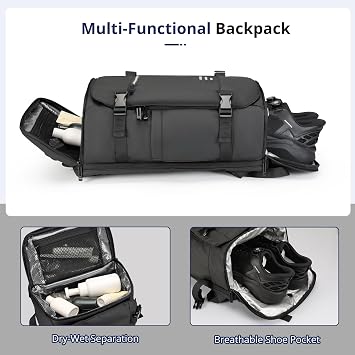 Flight Approved Travel Backpack for Men Women Large Lightweight Carry-on Laptop Backpack 30L Business Backpack Water-Resistant Rucksack Fits 17.3 inch Laptop for College Work Travel with a Small Bag