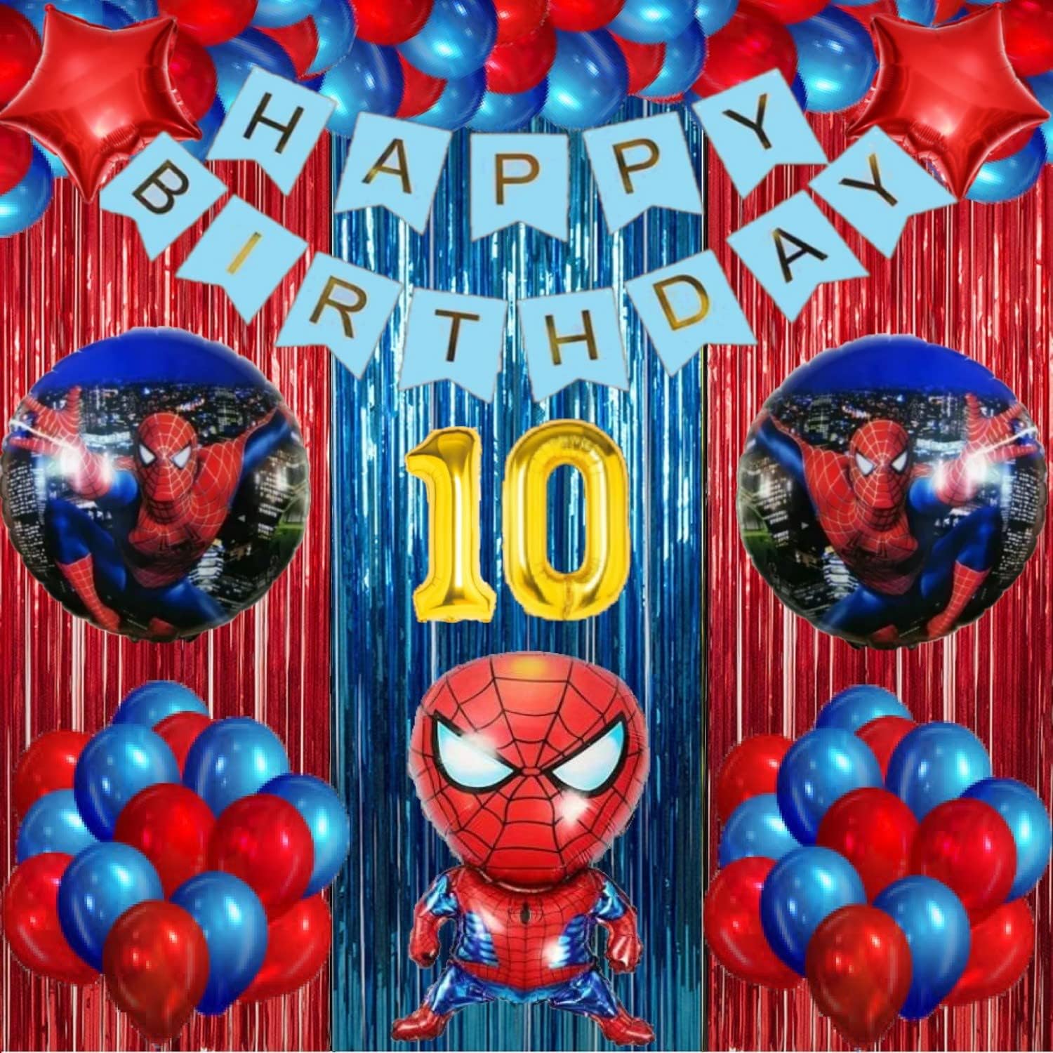 Urban Classic SM theme Happy Birthday Decoration kit for Boys and Gilrs (10th Birthday)