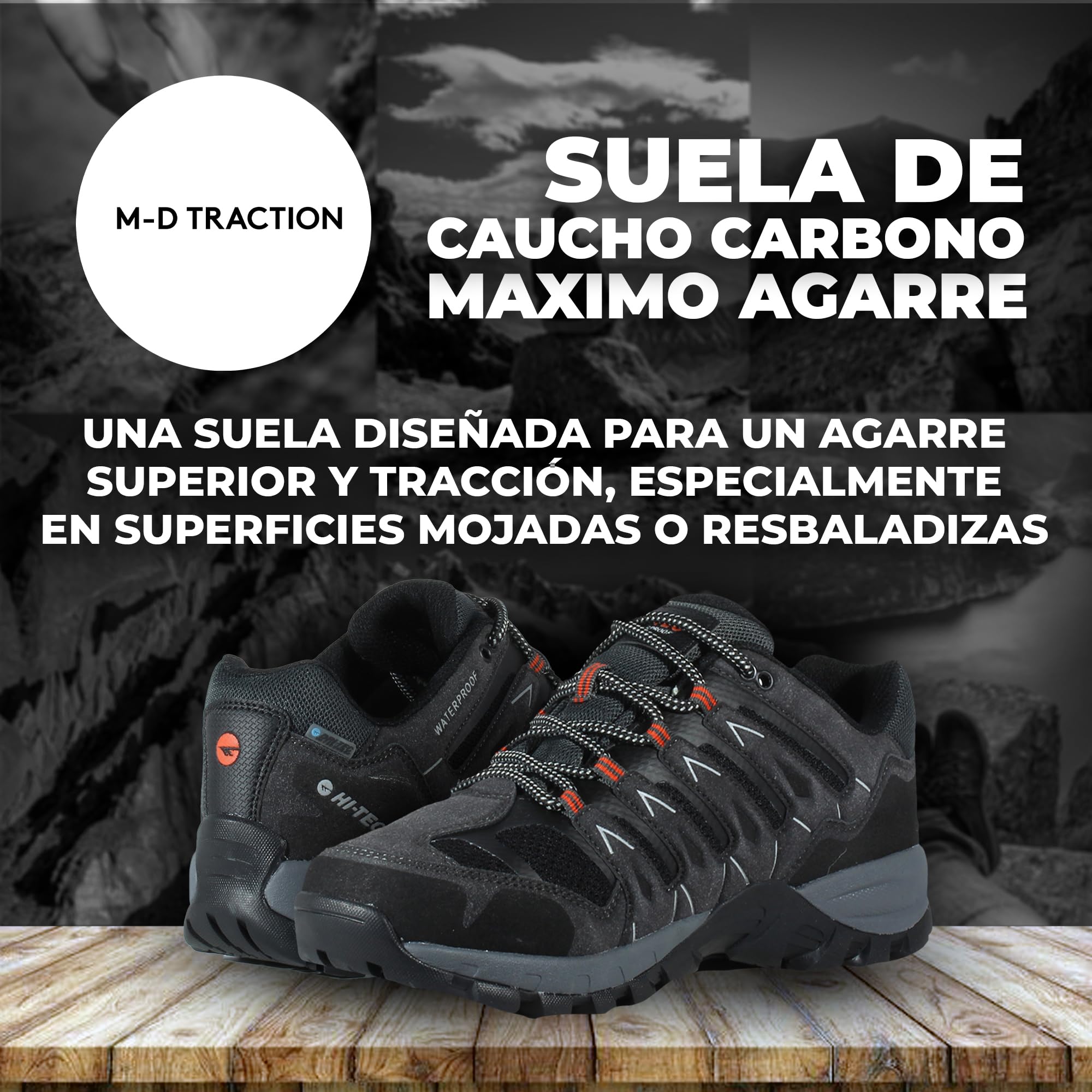 HI-TEC Muflon Low, Zapatillas de Trekking Hombre,Calzado Senderismo Hombre Impermeable, Calzado montaña Hombre