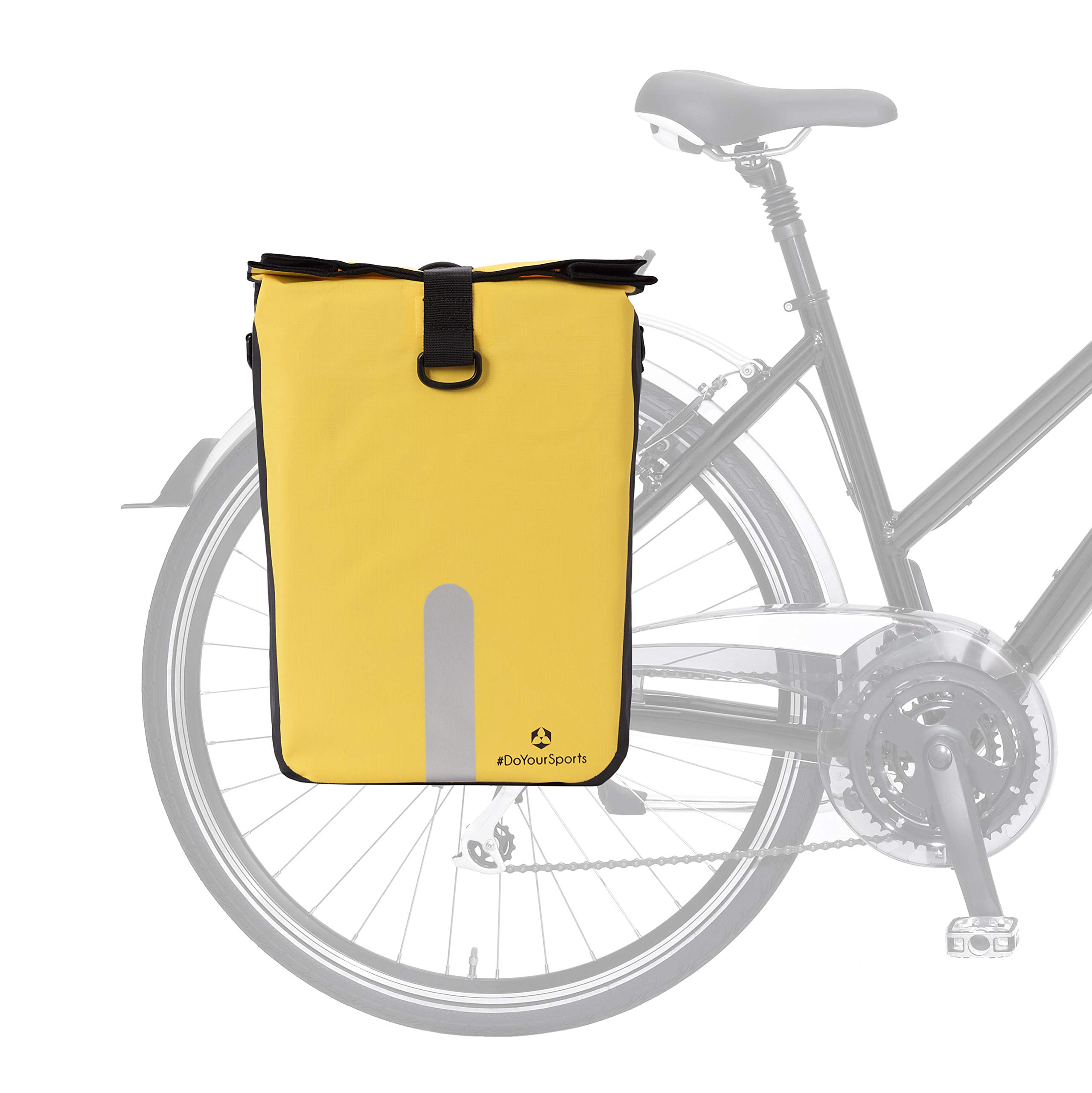 #DoYourOutdoor Borsa per Bicicletta 3 in 1 Catarifrangente e Impermeabile - Borsa Bici Portapacchi Laterale, Borsa a Tracolla e Mano - Carico Massimo 10 kg, Volume 23l - 36x40x16 cm