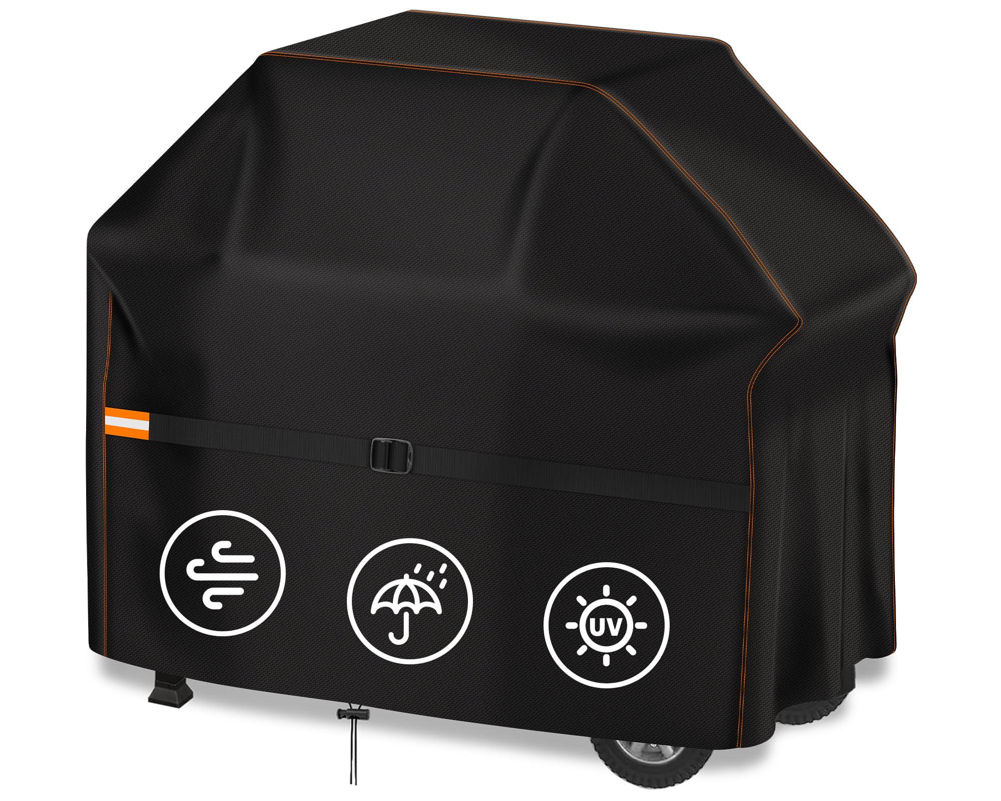 Enzeno Grillabdeckung Wetterfest,Gasgrill Grillabdeckung Regendicht BBQ Grill Schutzhülle Staubdicht Grill Abdeckplane für Weber,Brinkmann,Char Broil(145x61x122cm)