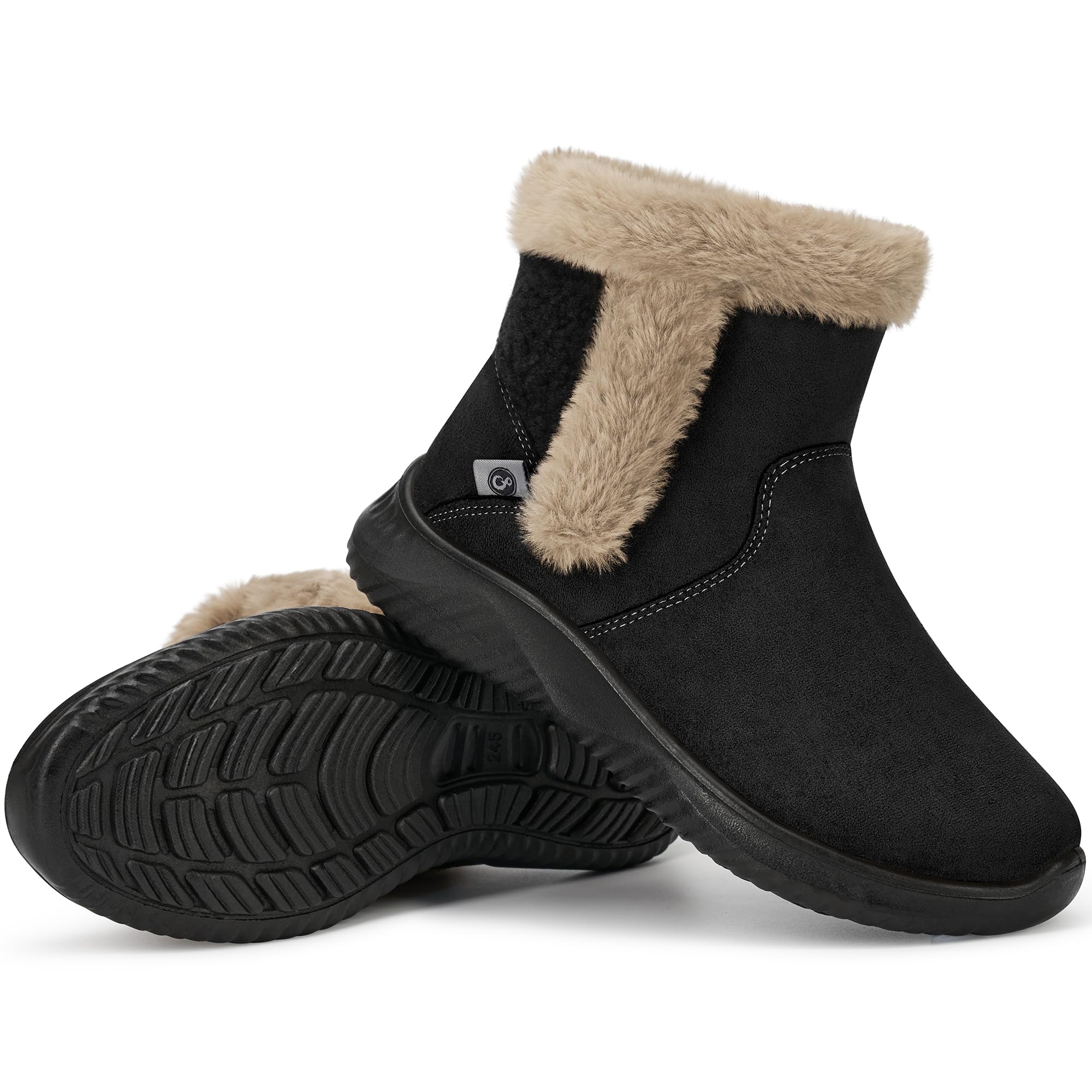 Aomigoct Winter Snow Boots for Women Warm Fur Lined Ladies Ankle Booties Comfortable for Outdoor Walking