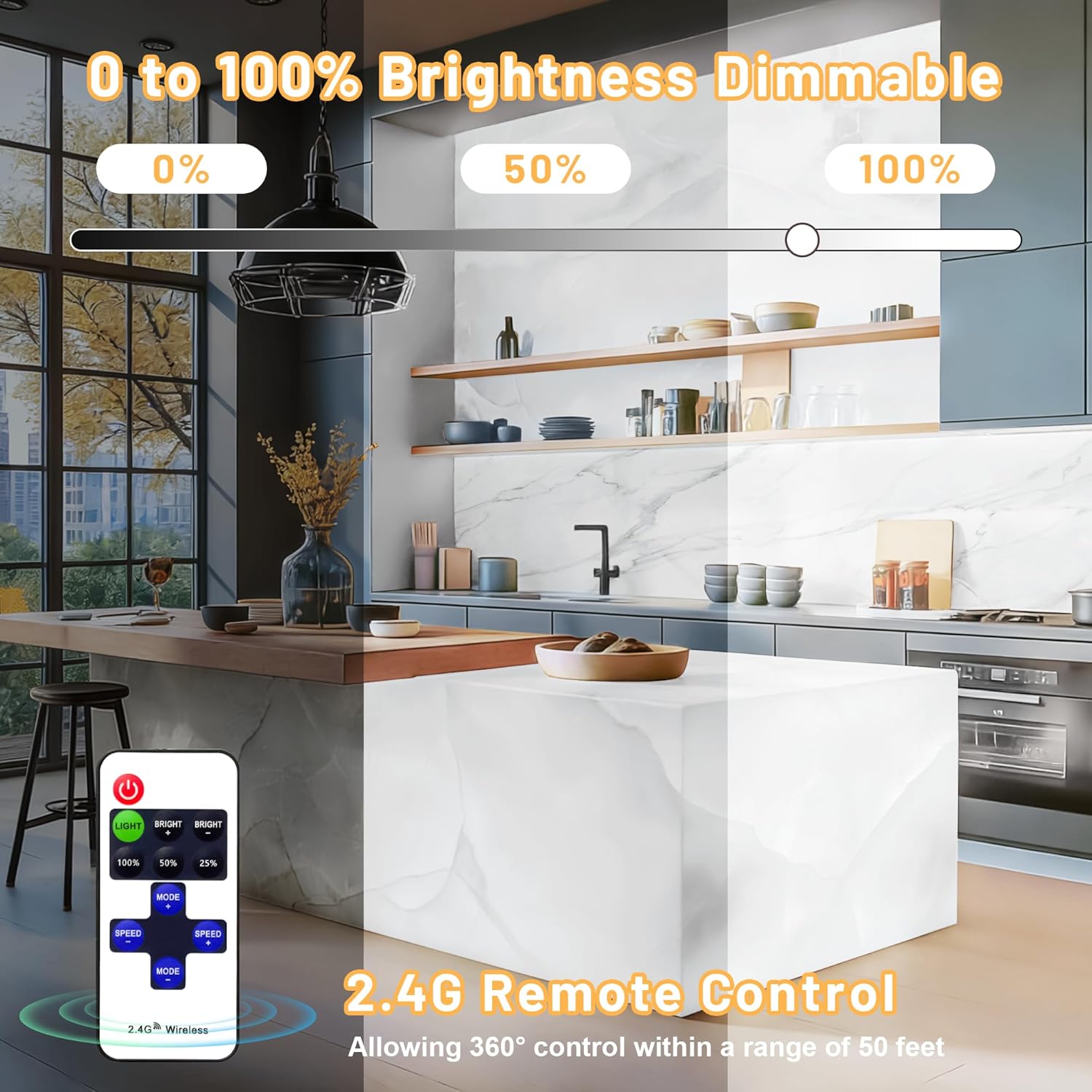 4 Pack LED Backlight Sheet, 24V 36W 6000K White Flexible Led Panel Lights with Alexa & APP Remote Control Dimmable Backlit Light 19.7X9.7 Inch for Translucent Stone/Marble/Onyx/Quartz Countertop - Image 4