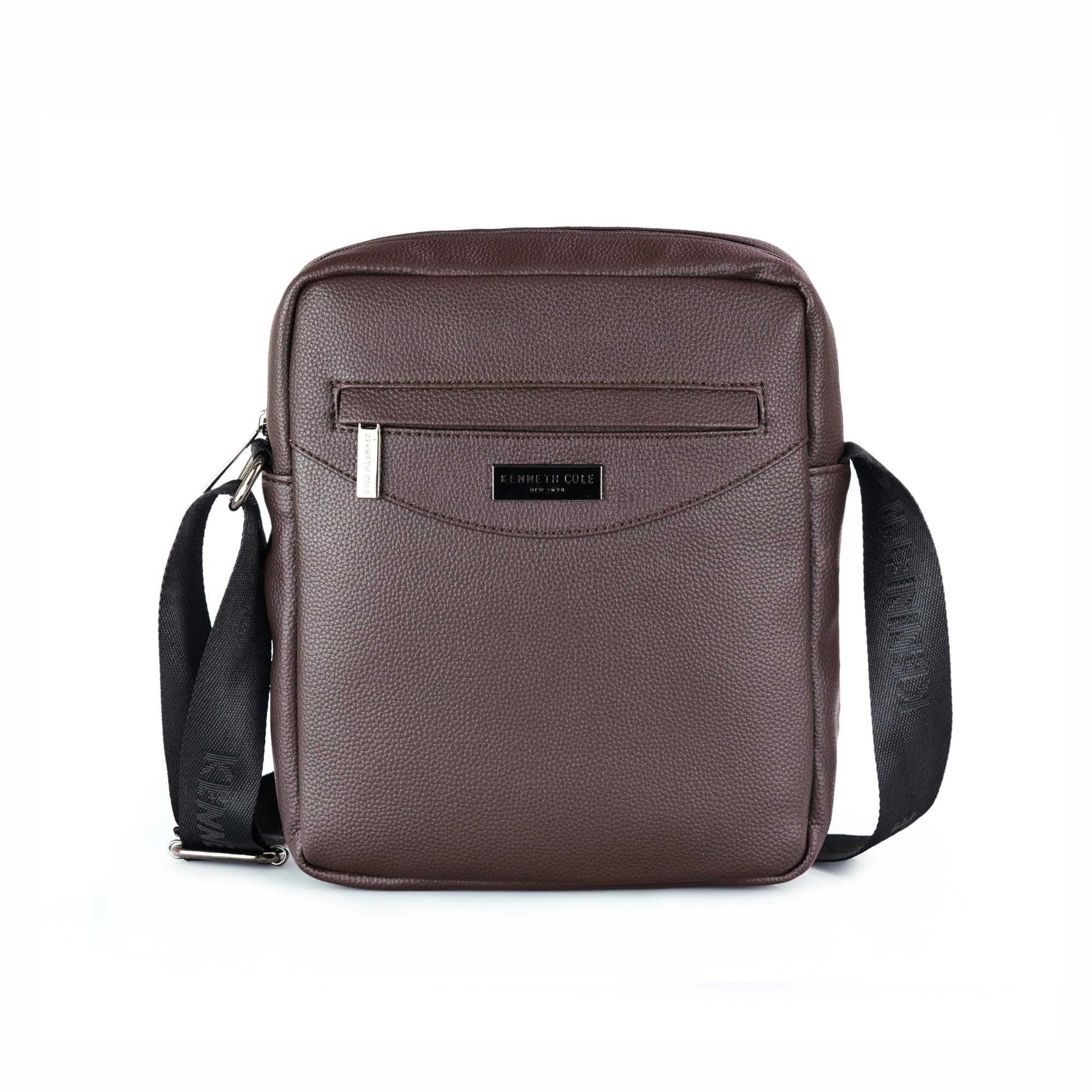 kenneth cole new york Unisex Compact Crossbody Sling Bag | Premium PU Animal Texture | Adjustable Branded Strap | Sleek Daily Commuter Over-Shoulder Medium Chest Bag-picture-13