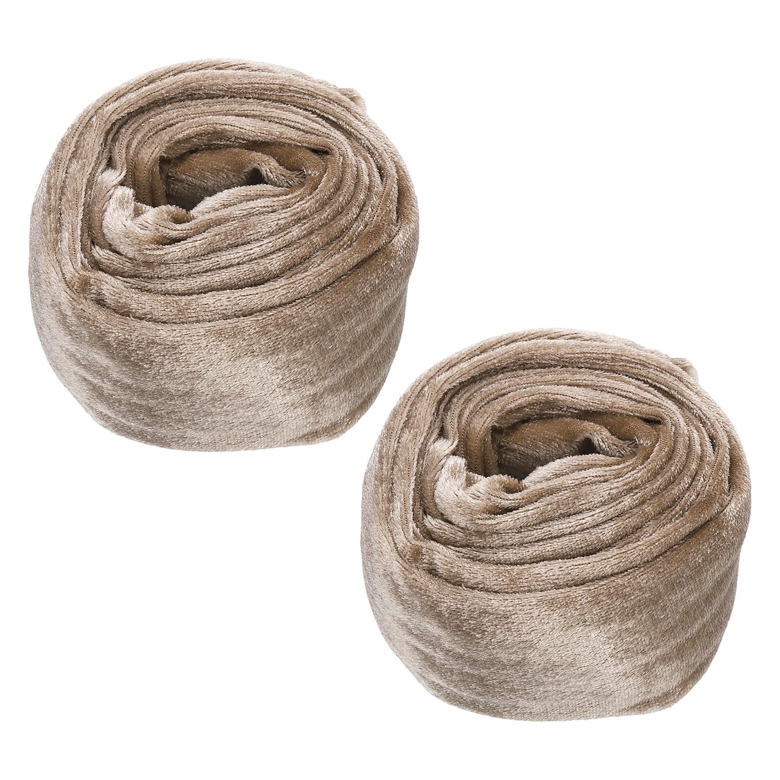 PATIKIL Chandelier Chain Cord Cover – 2-Pack, 4.9ft Velvet Cloth Sleeve With Zipper, Coffee Color, For Chandelier Wires, Swing Chains, Curtain Rods & Cables