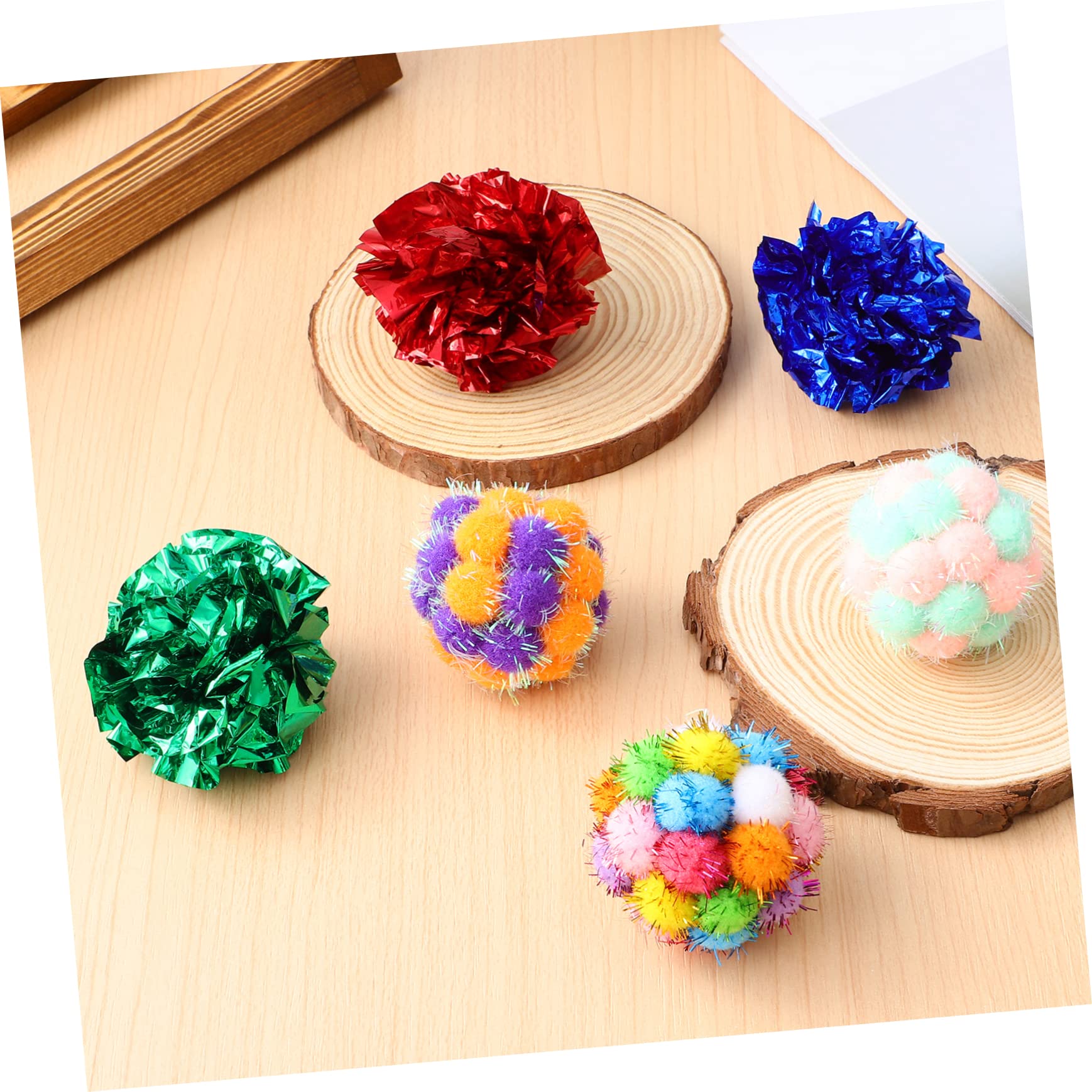 INOOMP 75pièces Boules à Crinkle pour Chats Lot de Jouets Peluche Colorés pour Chats Intérieur Stimule Interaction Et Exercice