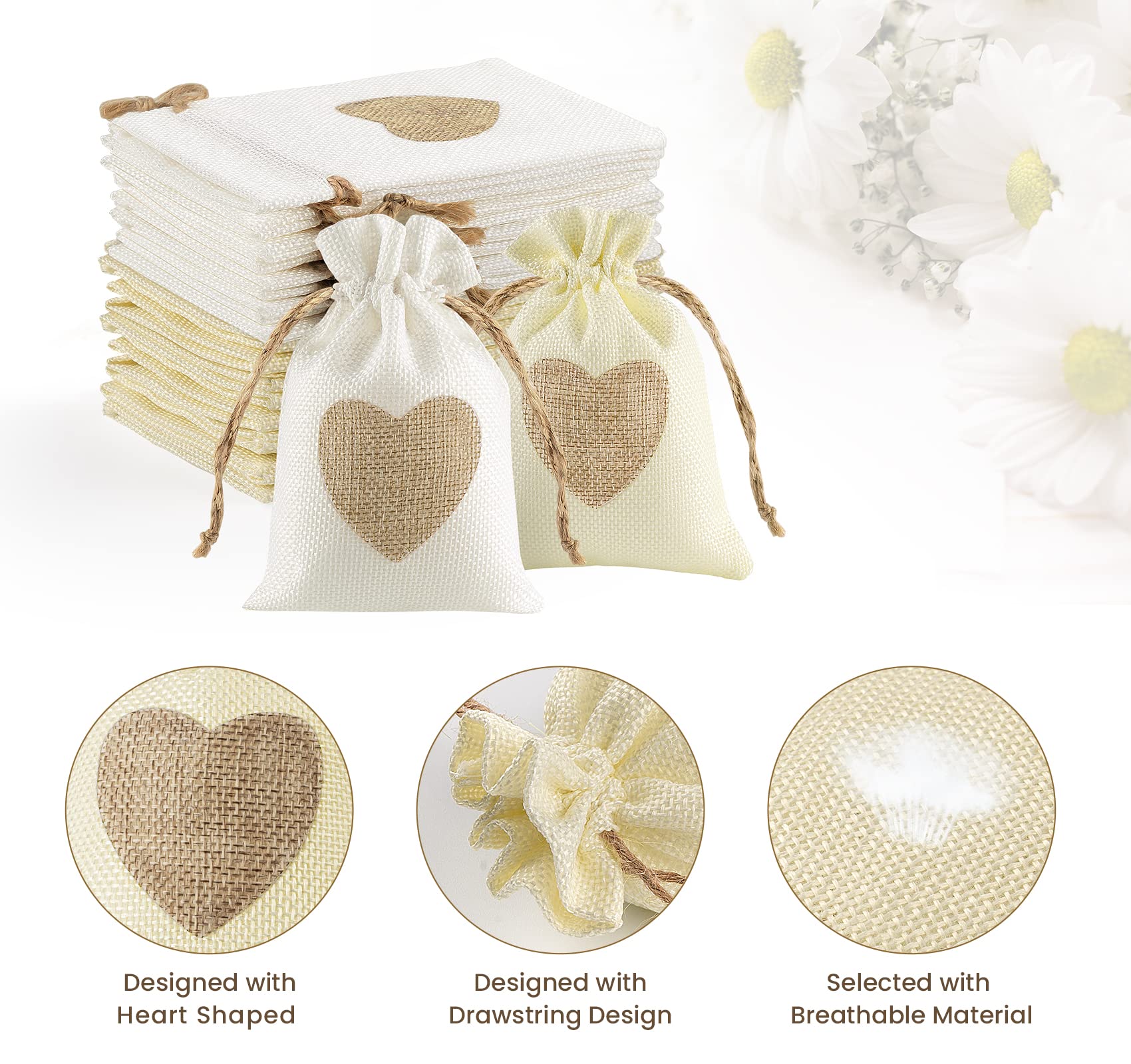 Sac Jute Dogmoon Lot De 20 Sacs En Toile De Jute Avec Cordon De