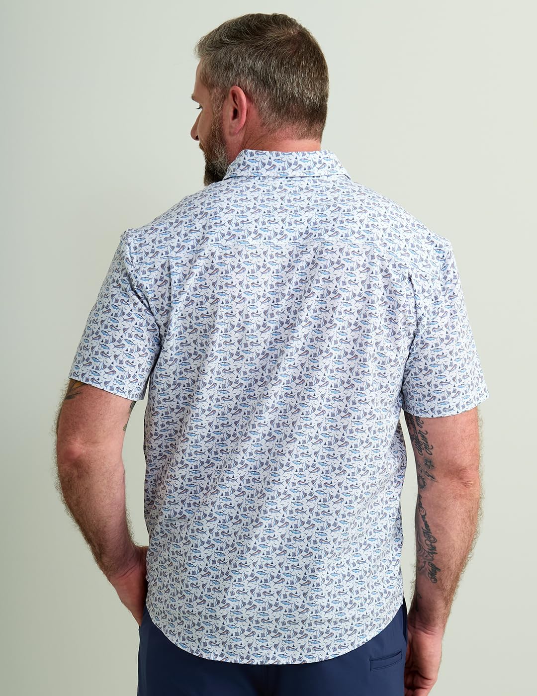 HUK Mens Kona Solid Short Sleeve Fishing Button Down Shirt for Men - Image 2