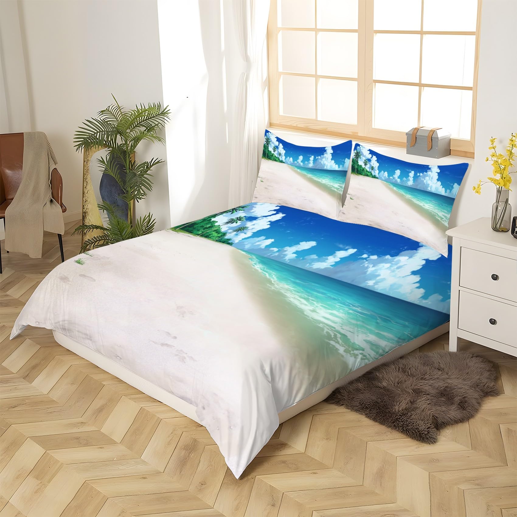 Zestawy poszewek na kołdrę plażową 155 x 220 cm poszewka na kołdrę z mikrofibry 155 x 220 cm luksusowy zestaw pościeli z nadrukiem 3D poszewka na kołdrę z 2 poszewkami na poduszki 50 x 75 cm wys. 1959