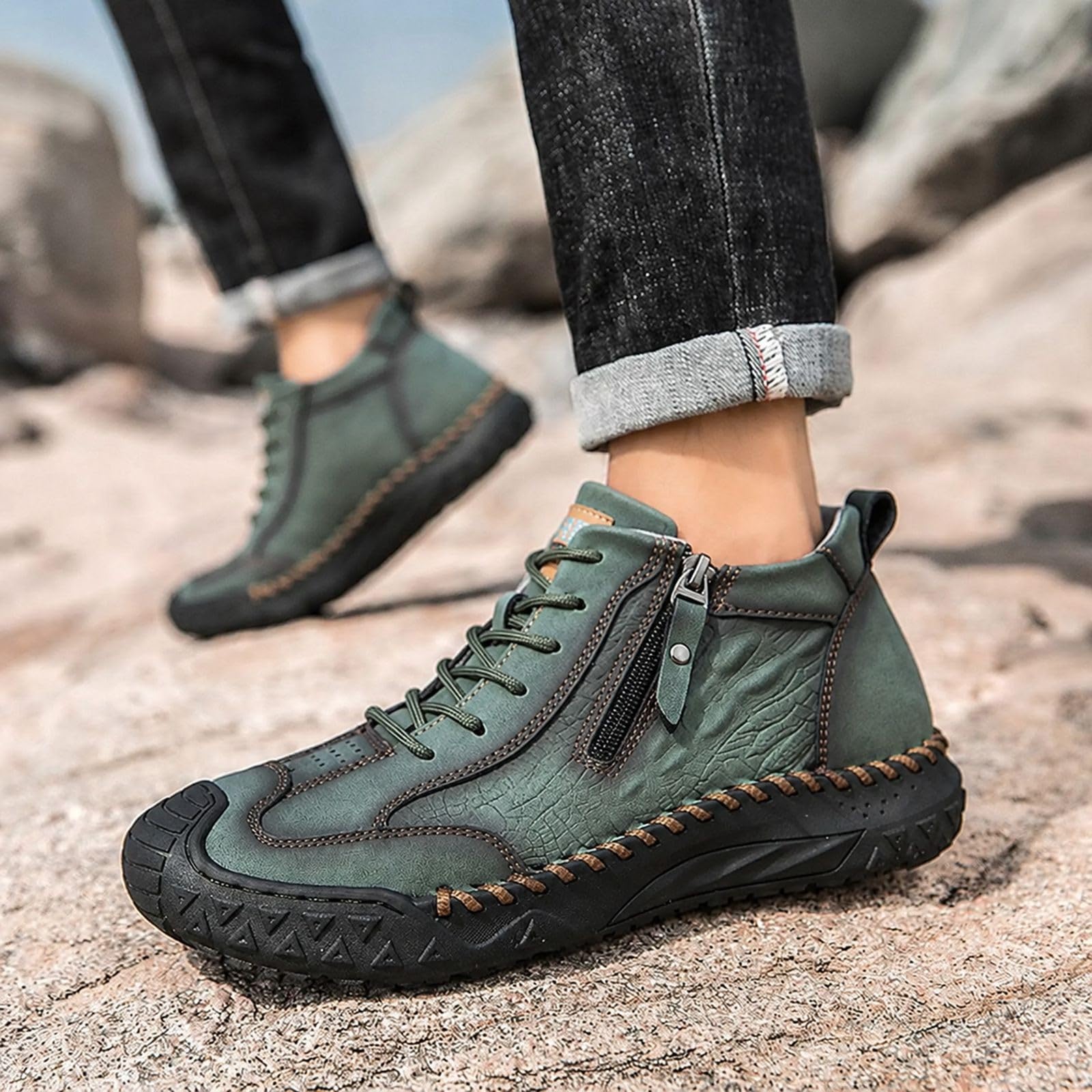 Scarpe Oxford da uomo cucite a mano, in pelle, per Oktoberfest | Eleganti scarpe da uomo con suola stabile, ideali per feste popolari, lavoro, matrimoni ed eventi di danza