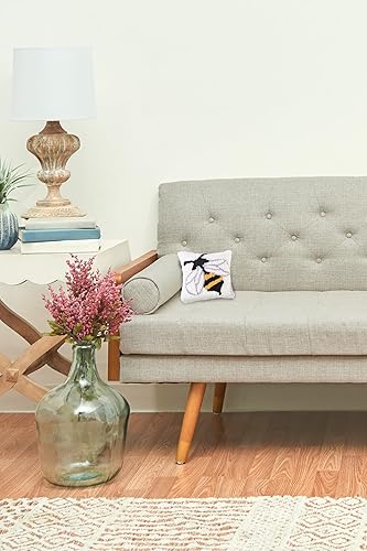 Miniatura 4 de C&F Home Almohada decorativa pequeña y pequeña de 8 x 8 pulgadas, diseño de abejorro con gancho para todas las estaciones, verano, primavera, hogar,