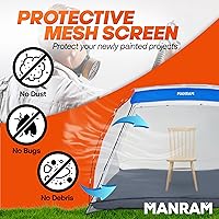 Vista 4 de Tienda de pintura portátil, cabina de pintura grande con piso integrado, pantalla de malla, ganchos resistentes al viento y bolsa de almacenamiento