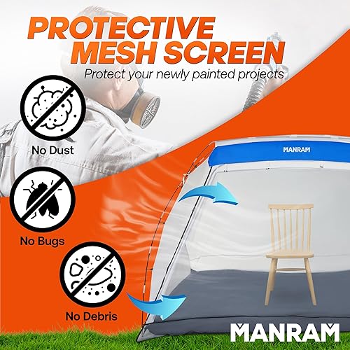 Miniatura 4 de Cabina de pulverización (9 x 6 x 5.5 pies) - Tienda de campaña de cabina de pintura portátil, cabina de pintura en aerosol