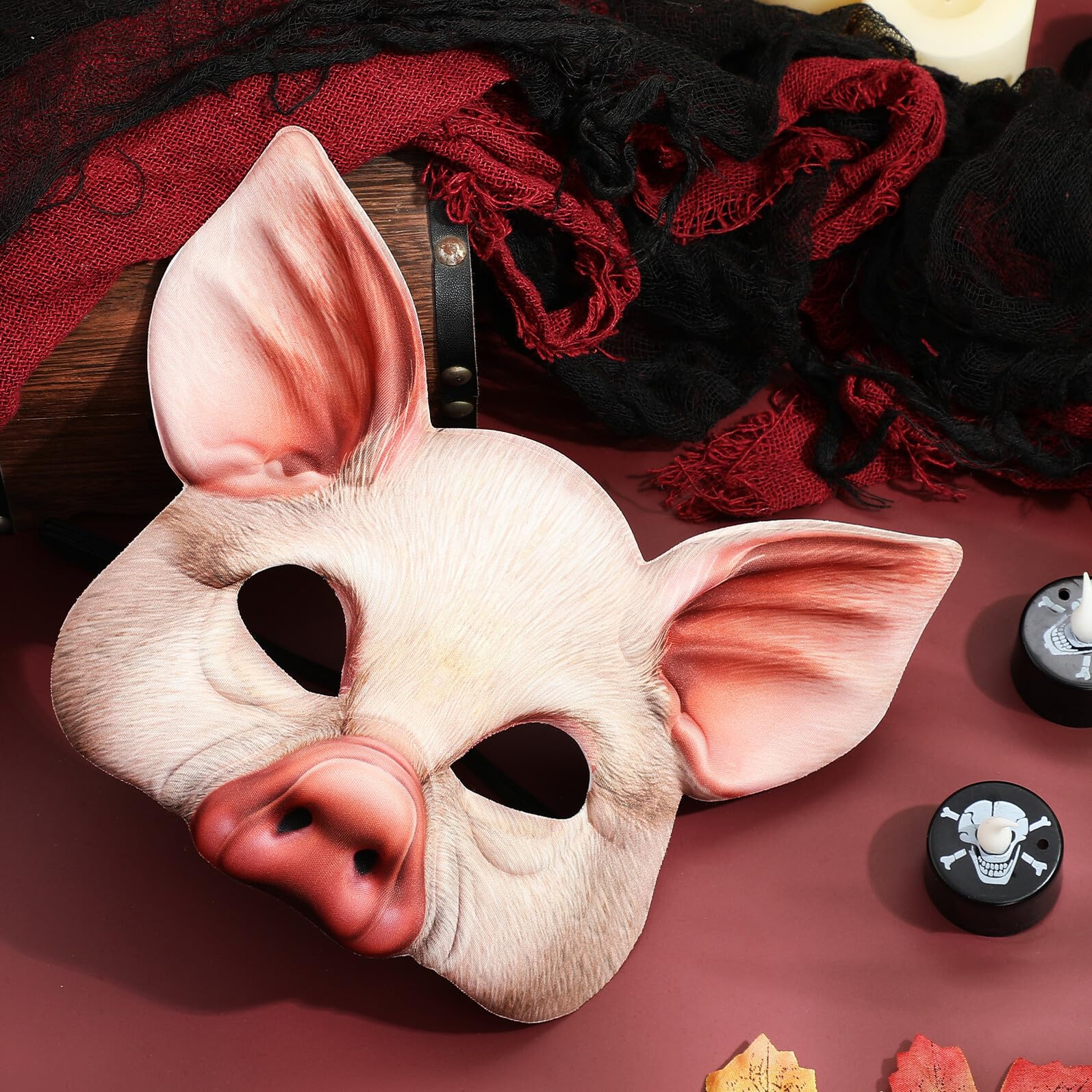 LABRIMP Masque de Cochon Adulte en Eva Réutilisable, Demi-masque Animal Réaliste pour Fête D’halloween, Bal Masqué et Cosplay – Accessoire de Déguisement Léger pour Événements Costumés