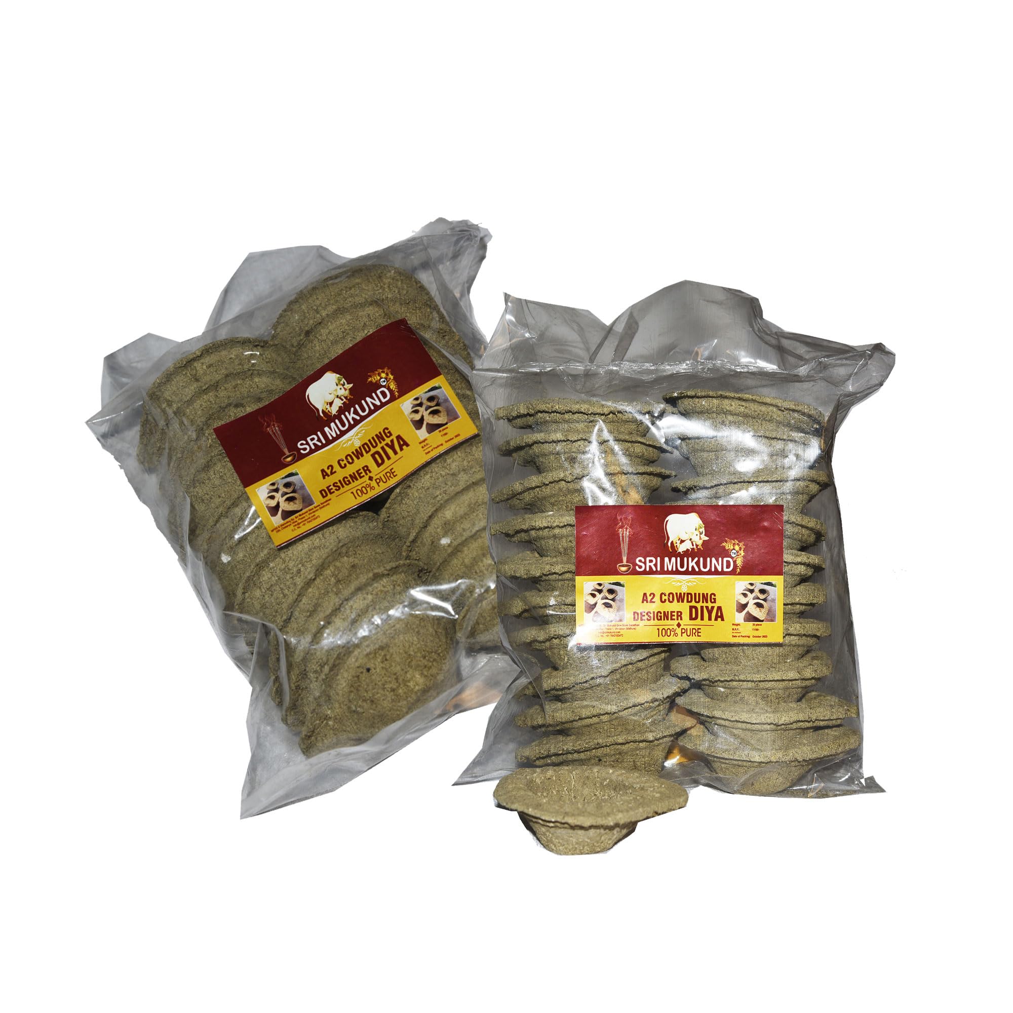 Pure Big Cow Dung Diya (Pack of 2) Burn Time, Ready to Use Ghee Filled Diya Cow Dung (20/Pack) Indian Desi Cows Dung/Gobar Diyas Ideal for Havans, Navratri, Diwali Pujas (Pack of 40 pcs) (B0D3F5CHSF) Amazon Price History, Amazon Price Tracker