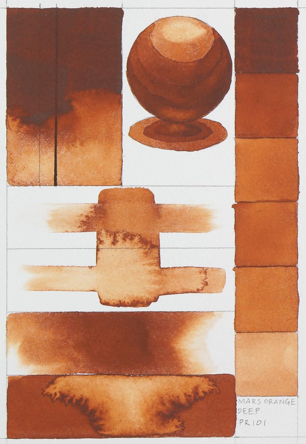 QoR Artist Watercolors by GOLDEN, Mars Orange Deep, 11 ml Tube, Professional Watercolor Paint, Semi-Opaque