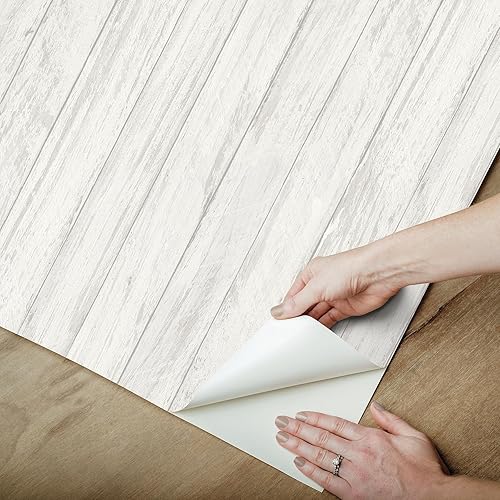 Miniatura 7 de Scott Living Brixton Plank - Papel pintado autoadhesivo color blanco