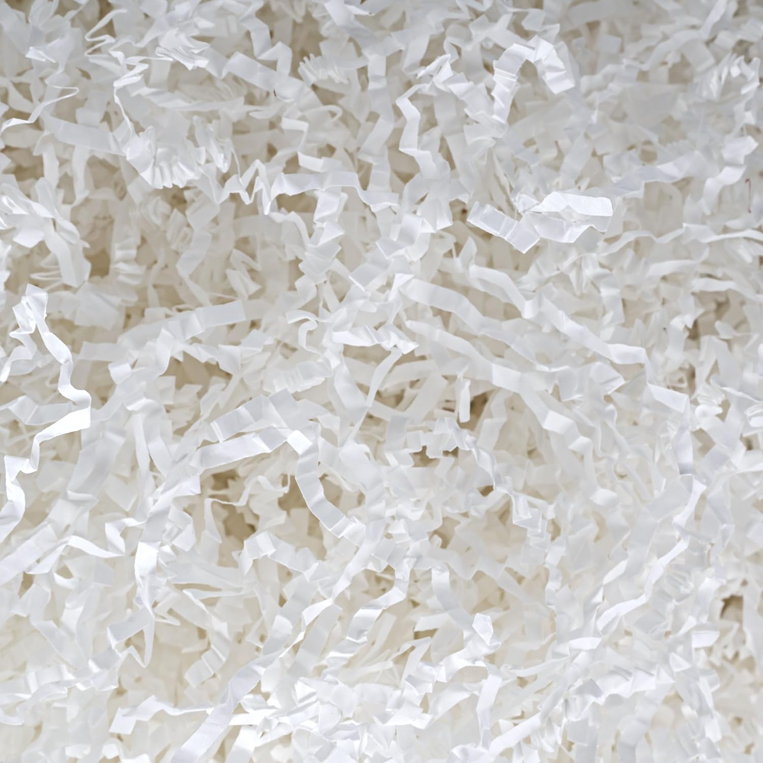 LWWTBS Crinkle Cut Paper 7oz Shredded Packing Grass Cushion Paper for Gift Baskets Christmas Wedding Birthday Bridesmaid Engagement Craft Gift boxes Stuffing Bags Filler (White)