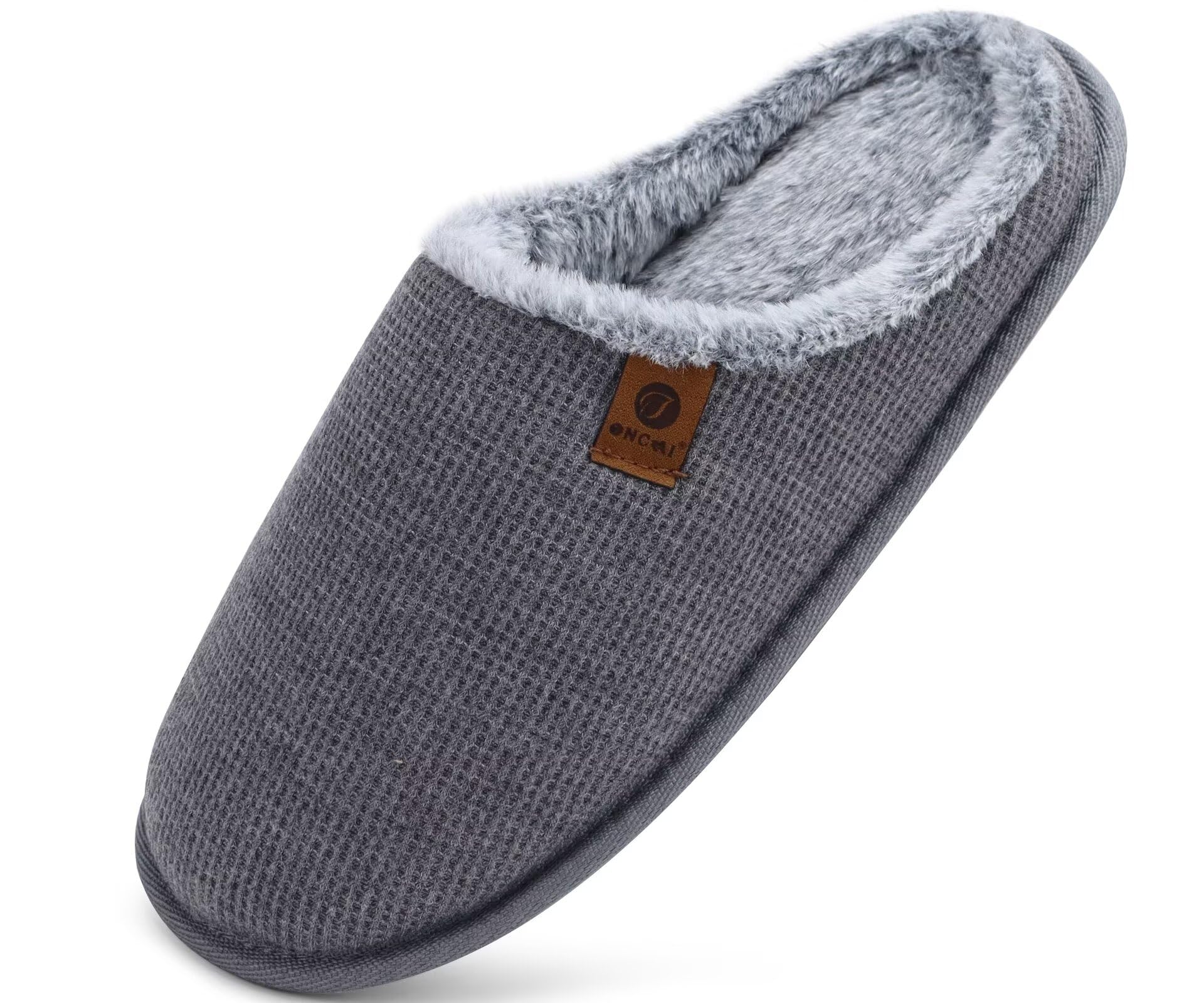 ONCAI Pantofole da Uomo Invernali Ciabatte da Casa con Memory Foam Calde Pelliccia Sintetica Cotone Scarpe Accogliente Antiscivolo Suola EU Dimensione 40-49