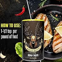 Vista 3 de Bald Buck Paquete de 2 condimentos, 8 onzas (1 sabor audaz + 1 quema lenta) condimento para pollo BBQ Rib Rub Condimento y frote para barbacoa