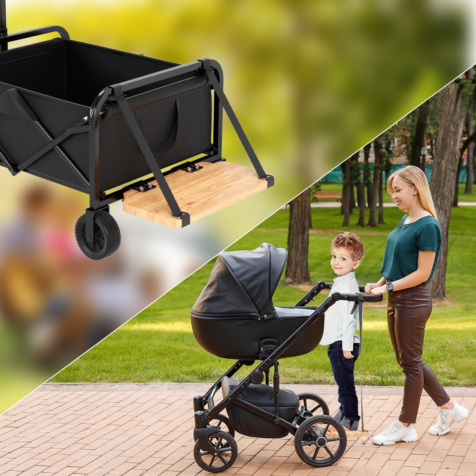 Tabla de pie para cochecito, accesorio de pie con superficie antideslizante para niños pequeños, apto para todos los linds de 4 asientos Stollor Wagon (estilo 1)
