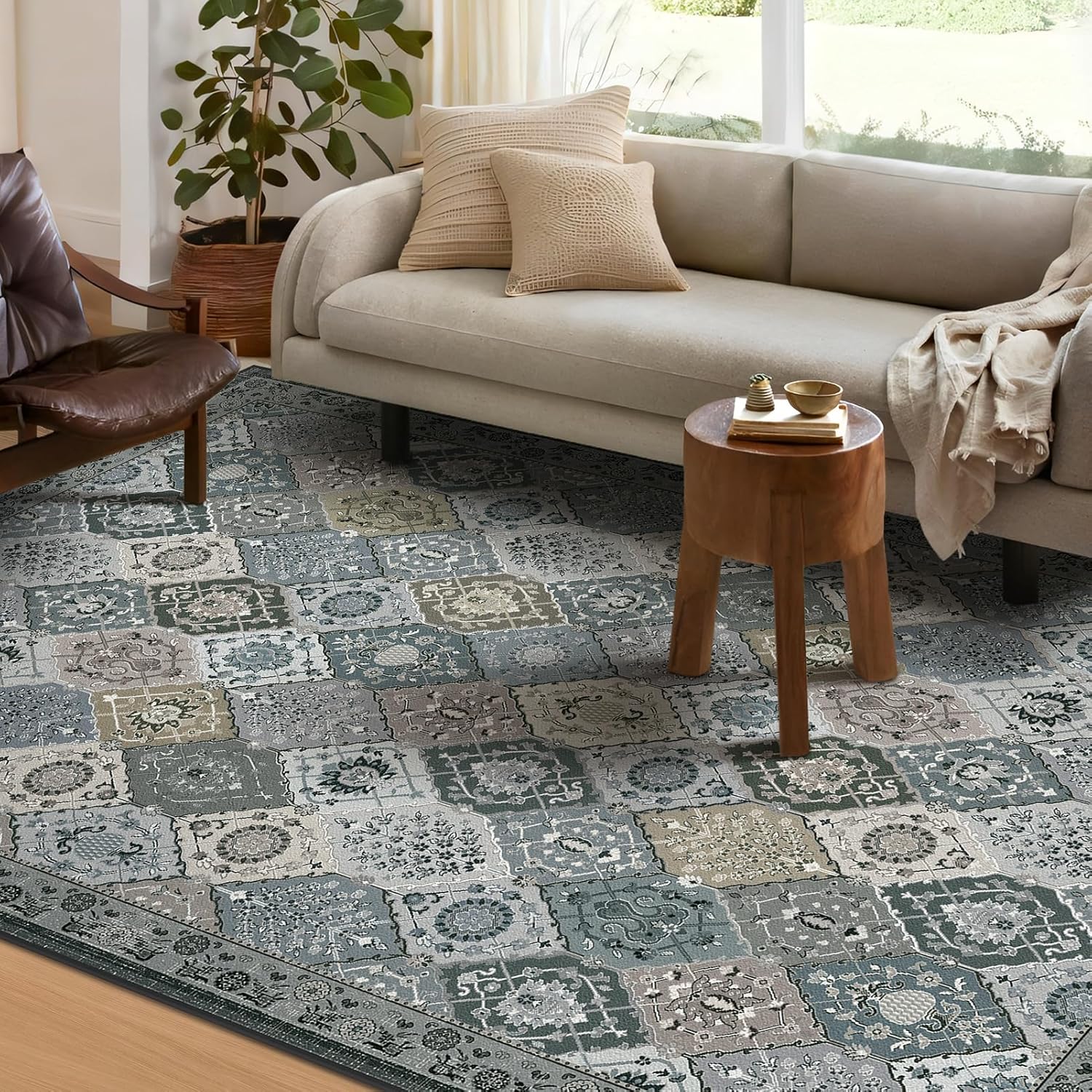 Amazon.com: Phantoscope Vintage Collection Area Rug 6'x9', Washable ...