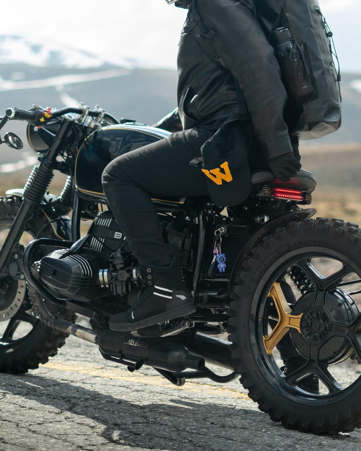 BORLENI Motorcycle Boots Street Riding Shoes Anti-Slip Outdoor Trekking Hike Work Shoes for Men Black - Image 2