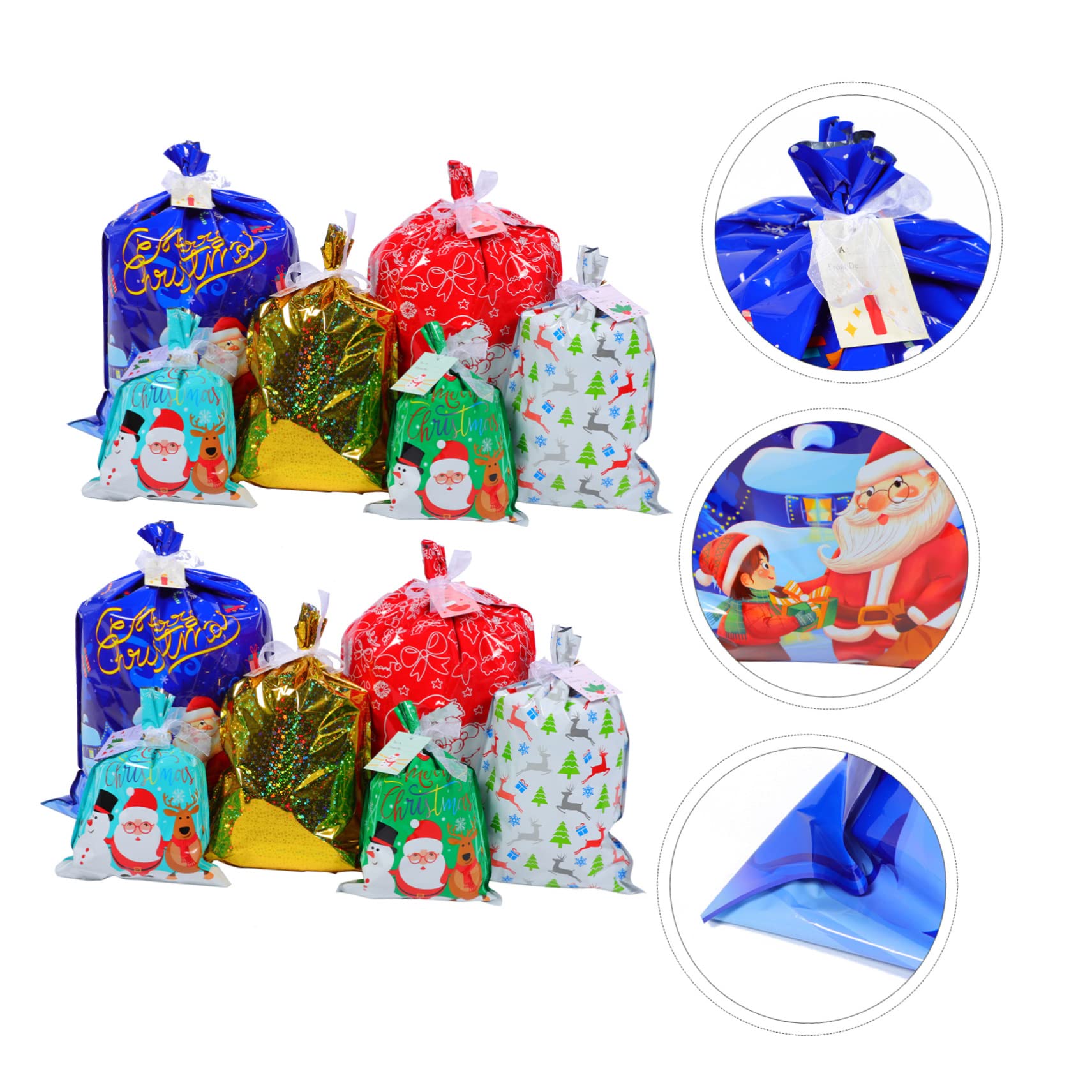 Beaupretty 3 Ensembles de Noël christmas bonbon noel confiserie noel de fête mini bonbons de pochette de noël pochette de s de feuille d'aluminium